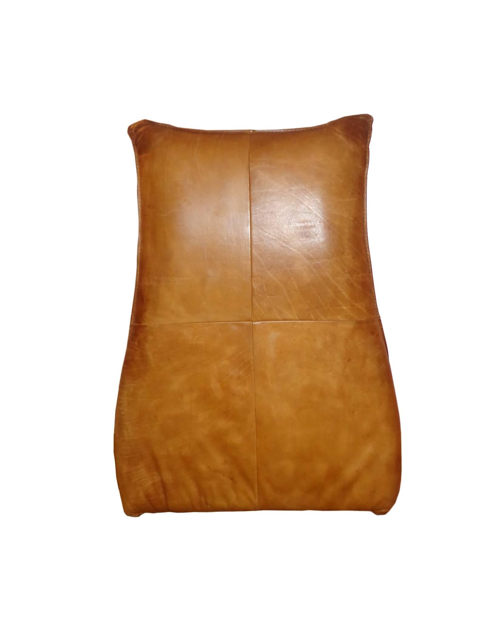 Lounge Club Chair in Cognac Leather by Gerard Van Den Berg for Montis 1970 Dutch 1