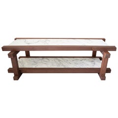 Lounge Dining Table with Arabescato Marble