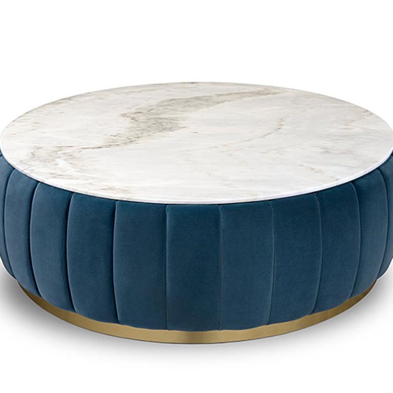 Lounge Dinner Round Coffee Table With, White Marble Top Round Coffee Table