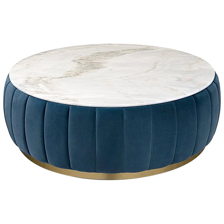 Lounge Dinner Round Coffee Table With, Coffee Table Blue And White