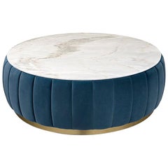Lounge Dinner Round Coffee Table with White Marble Top