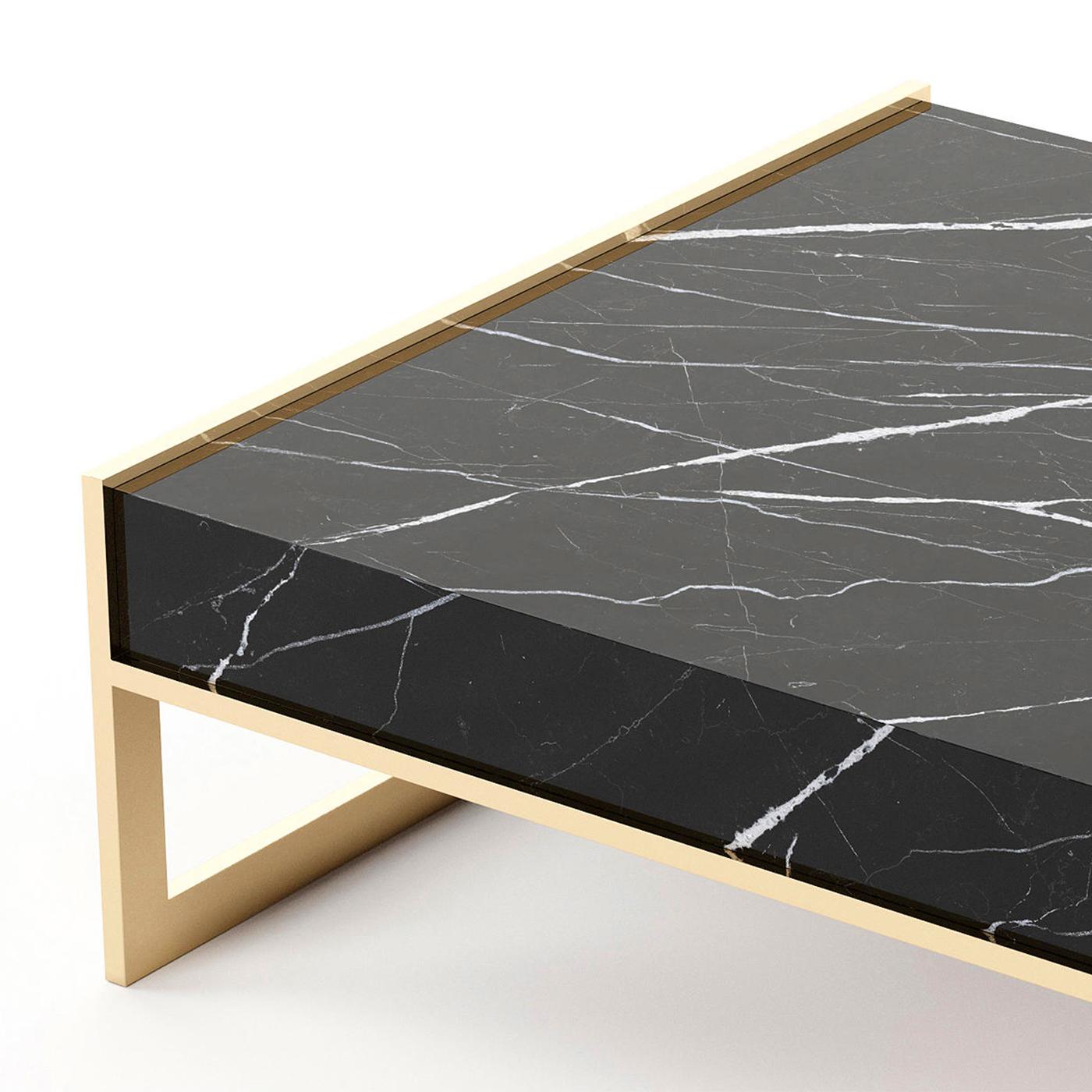 Stainless Steel Lounge Down Marble Coffee Table For Sale