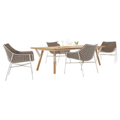 Esszimmer-Set mit Lounge-höhe: 4 Loungesesseln und Esstisch von Christophe Pillet