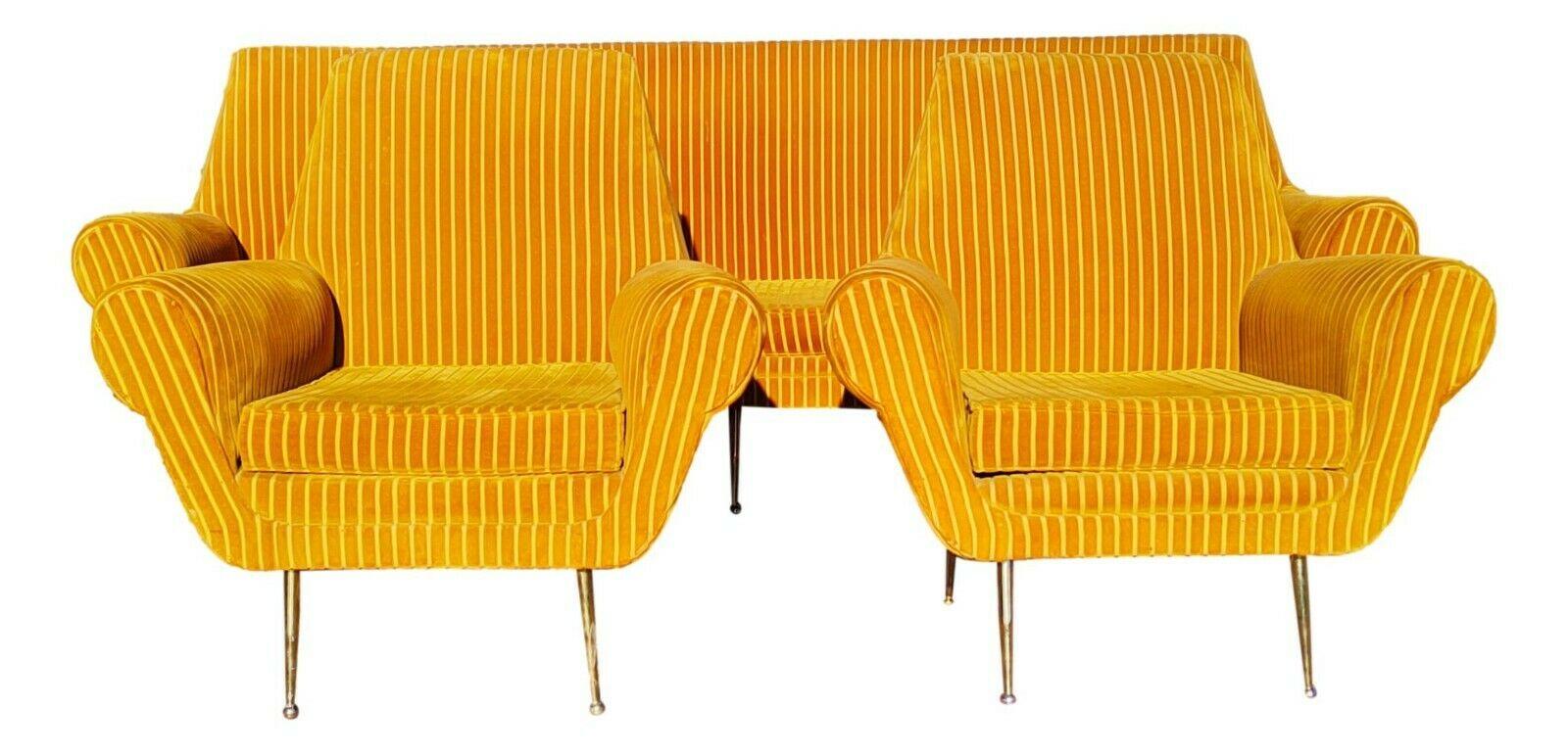 Mid-20th Century Lounge Italian Set Sofa and Two Armchairs Design Gigi Radice for Minotti, 1960s For Sale