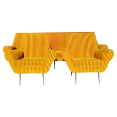 Lounge Italian Set Sofa and Two Armchairs Design Gigi Radice for Minotti, 1960s
