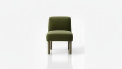 Lounge-Proportioned Dining Chairs in Velvet with Oak Legs, Set of 4