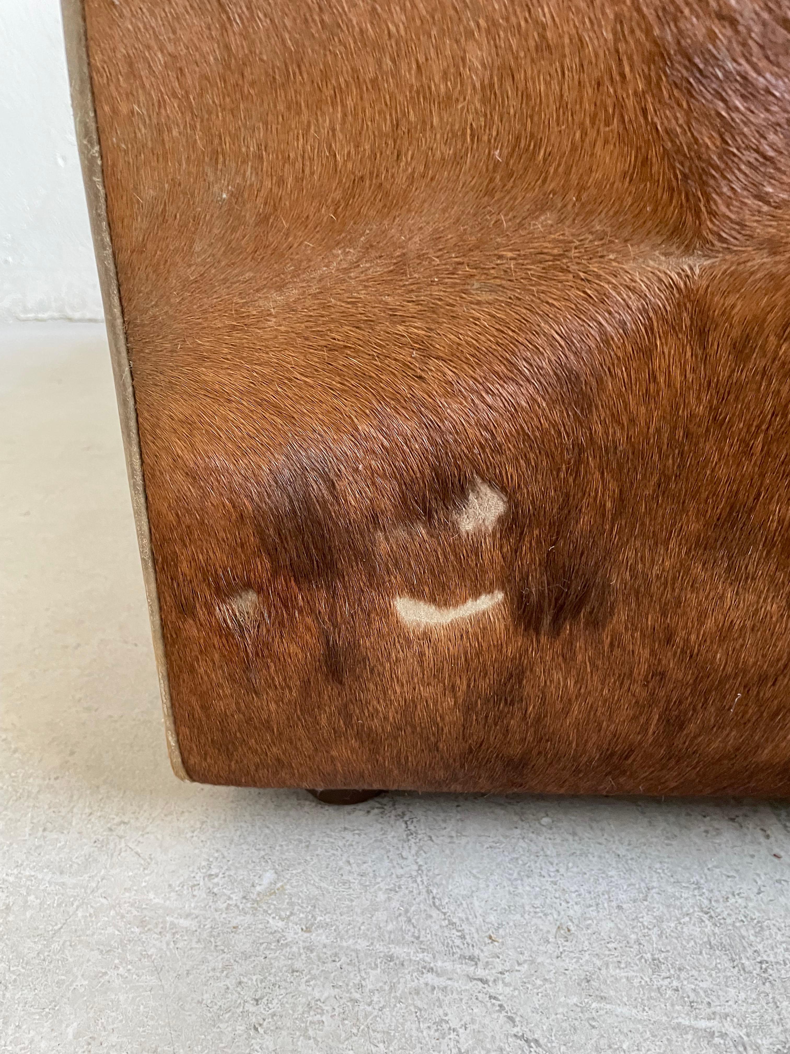 Lounge Seating Set, Sofa + Chairs in Cow Hide, Cow Fur, 1970's For Sale 11