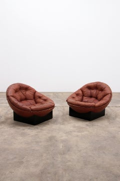 Lounge Set in Cognac color by Illum Wikkelsø for Ryesberg Møbler, 1970