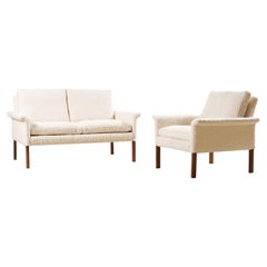 Lounge Set of Two-Seat Sofa and Armchair Model 500 by Hans Olsen for CS Møbler
