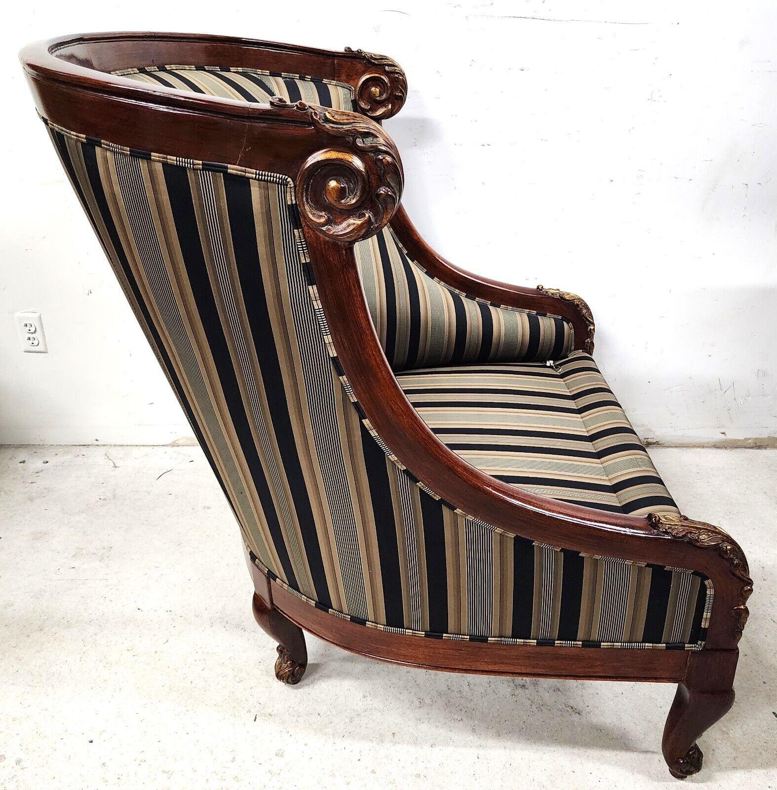 French Provincial Lounge Settee Chair by Marge Carson For Sale