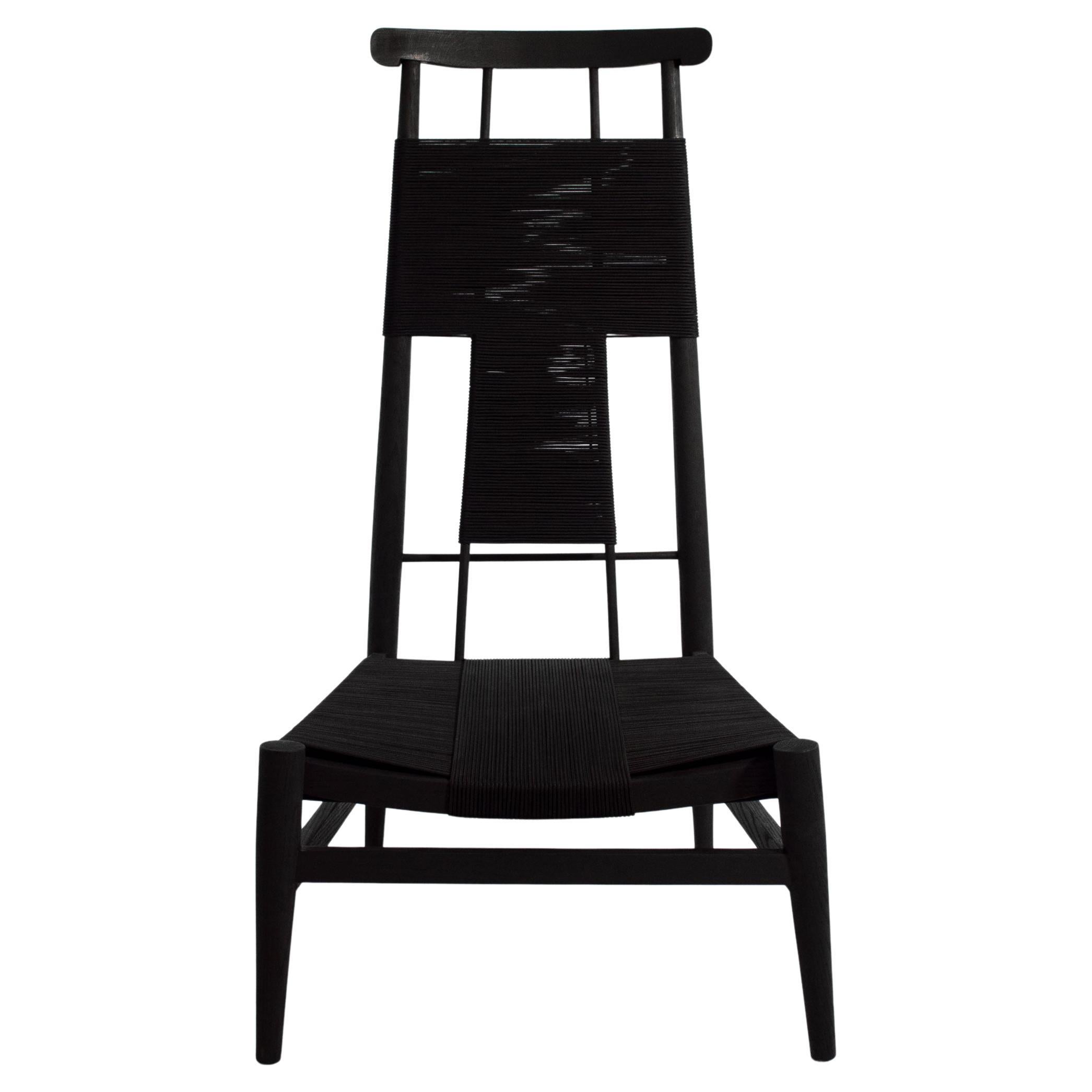 Sedia da salotto, laterale o con schienale alto OFICIAL, in Wood Wood e Corde di Nylon in vendita