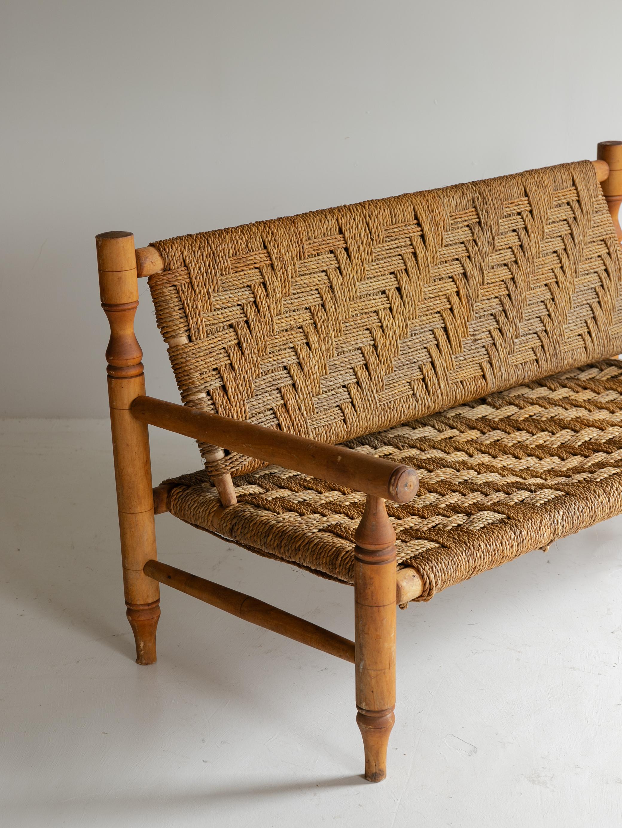 Mid-Century Modern Lounge Sofa by “Audoux-Minet” For Sale