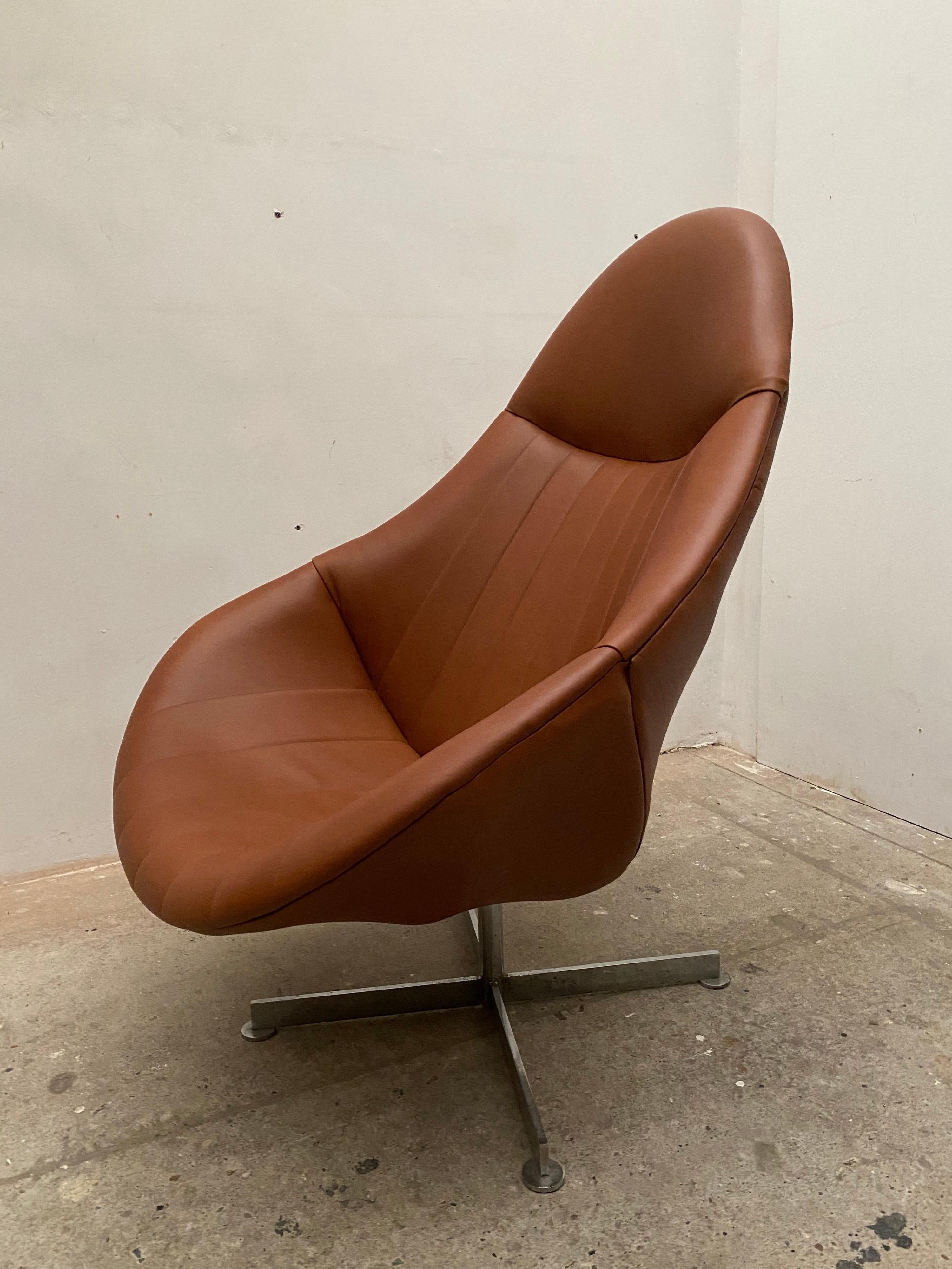 Lounge Swivel Chair, Dutch Design, 1960s by Rudolf Wolf for Rohé Noordwolde In Good Condition In Antwerp, BE
