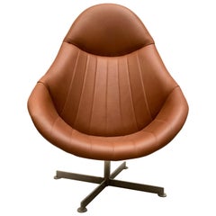 Loungesessel zum Drehen, niederländisches Design, 1960er Jahre von Rudolf Wolf für Roh Noordwolde