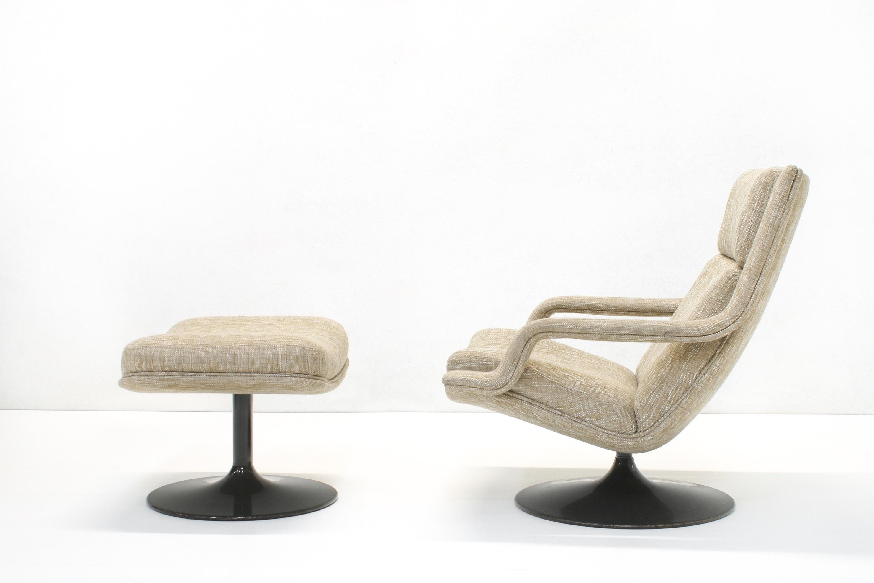 Dutch Lounge Swivel Chair & Ottoman by Geoffrey David Harcourt for Artifort