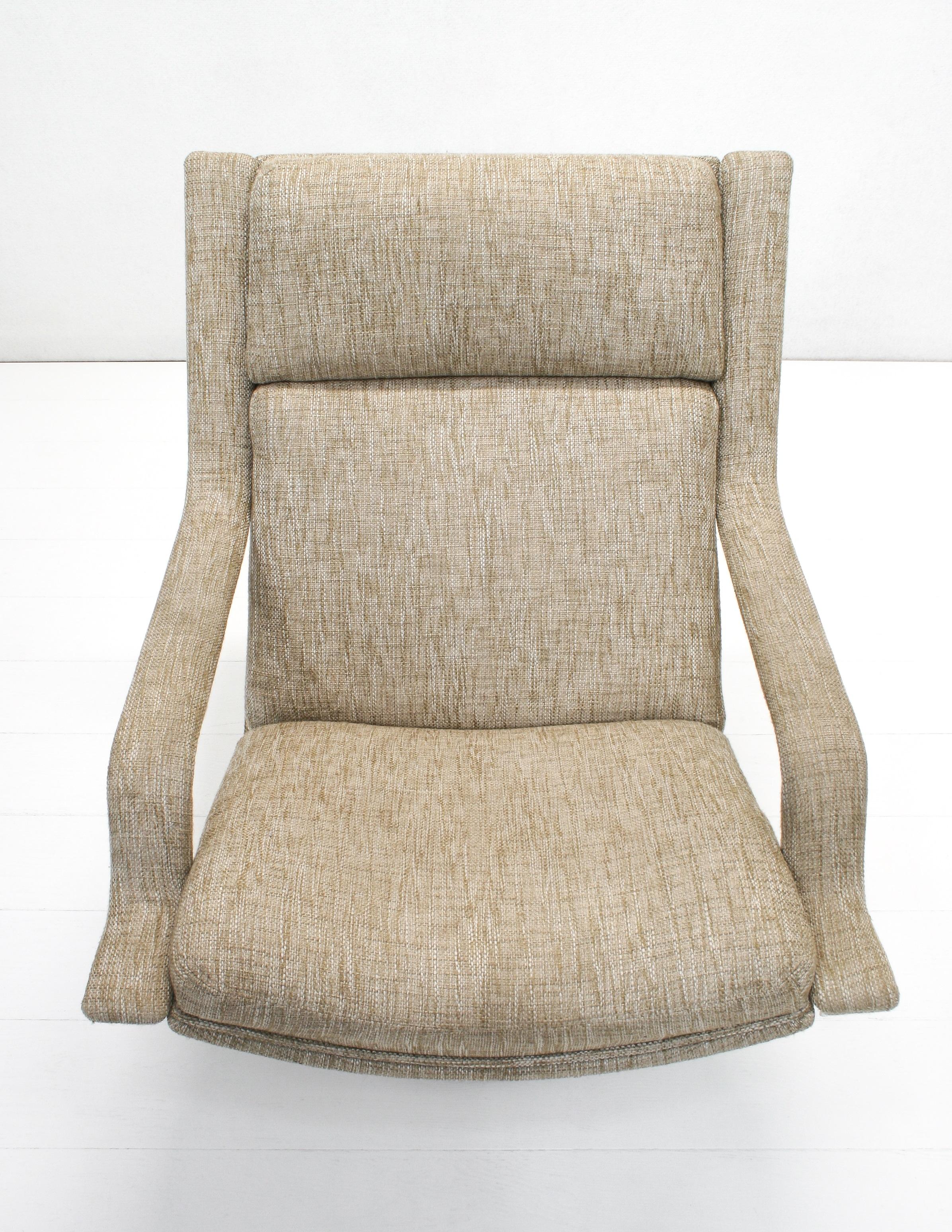 Aluminum Lounge Swivel Chair & Ottoman by Geoffrey David Harcourt for Artifort