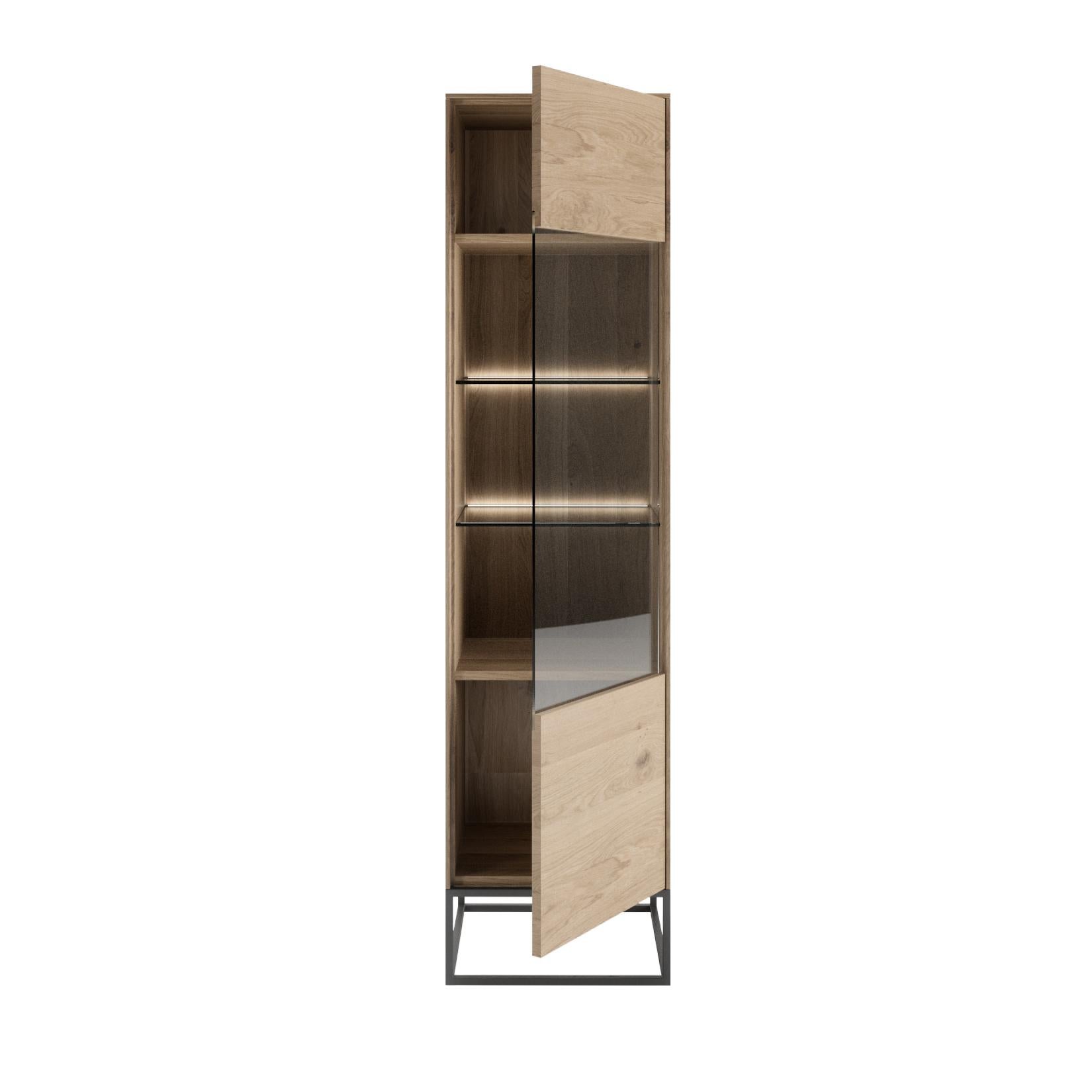 Portuguese Lounge Tall Showcase 1 Right Door For Sale