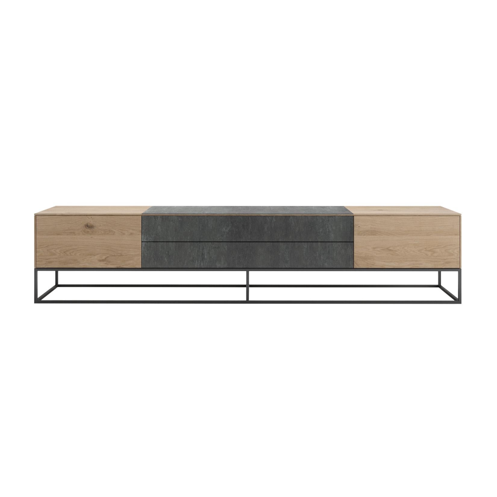 Industrial Lounge TV Stand 2 Doors 2 Drawers