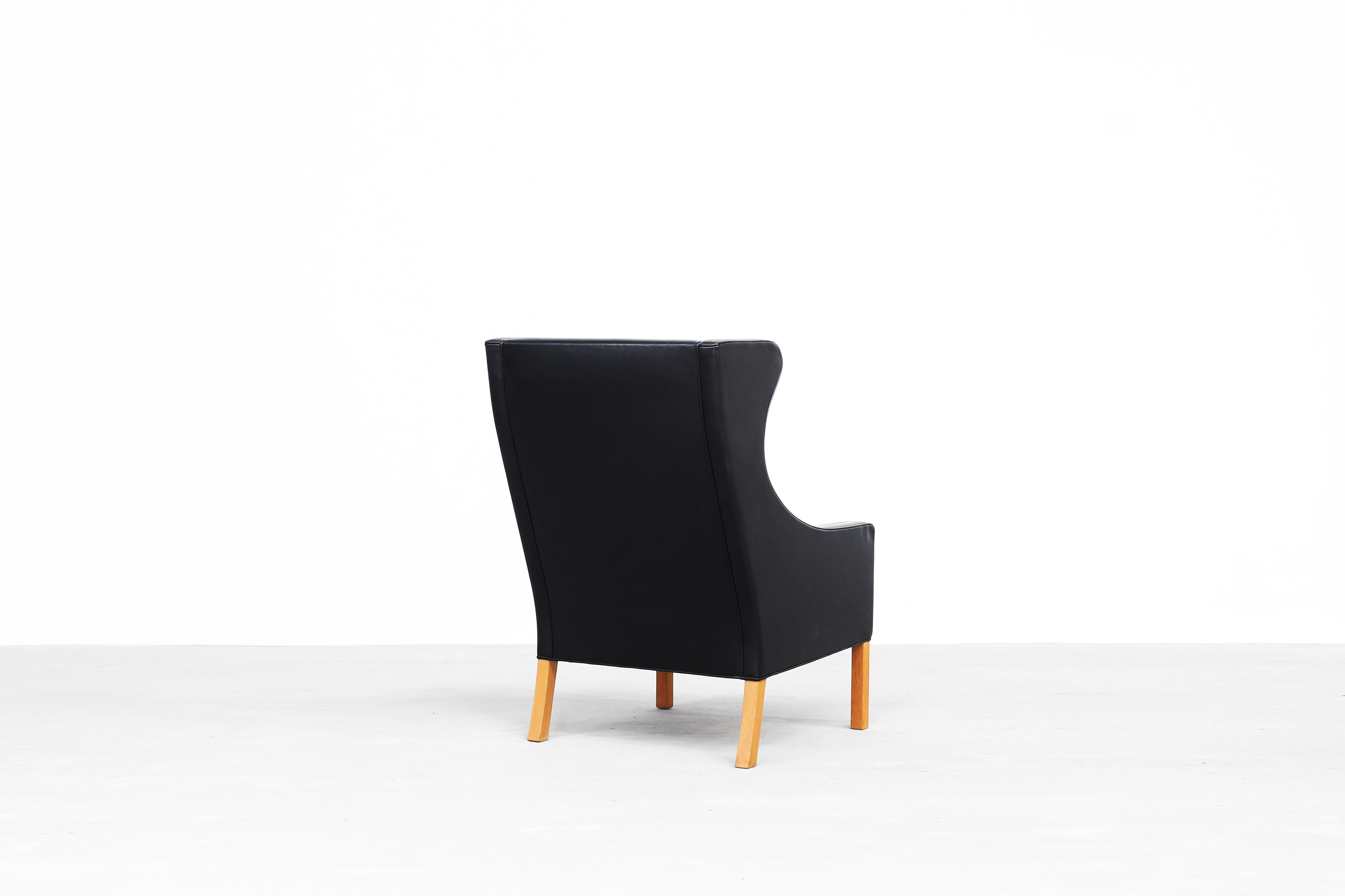 Danish Lounge Wingback Chair 2204 by Børge Mogensen for Fredericia Stolefabrik