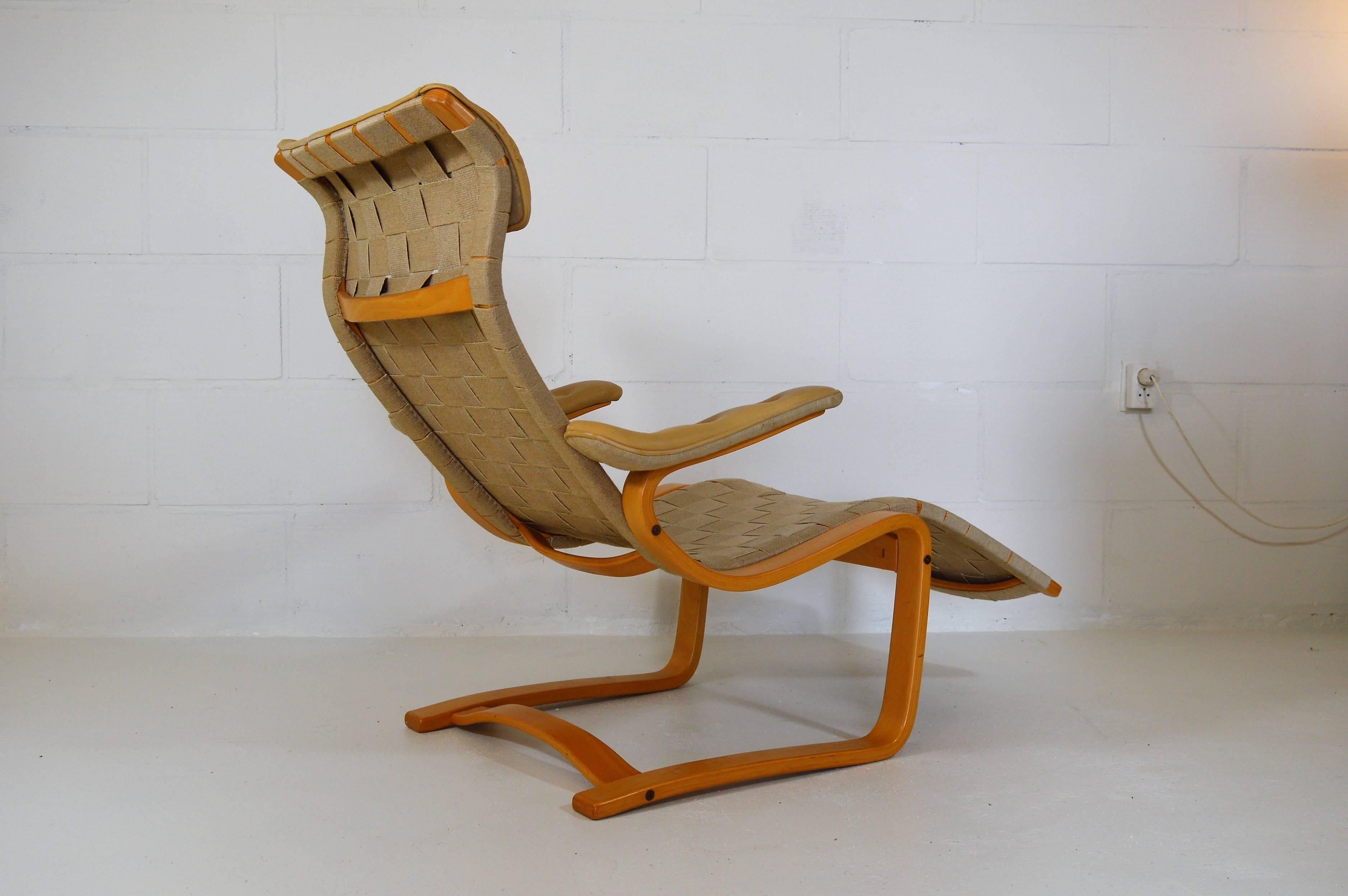 Lounge Chair by Gustav Axel Berg by Broderna Andersson, Sweden, 1970 In Good Condition In Castenray, NL