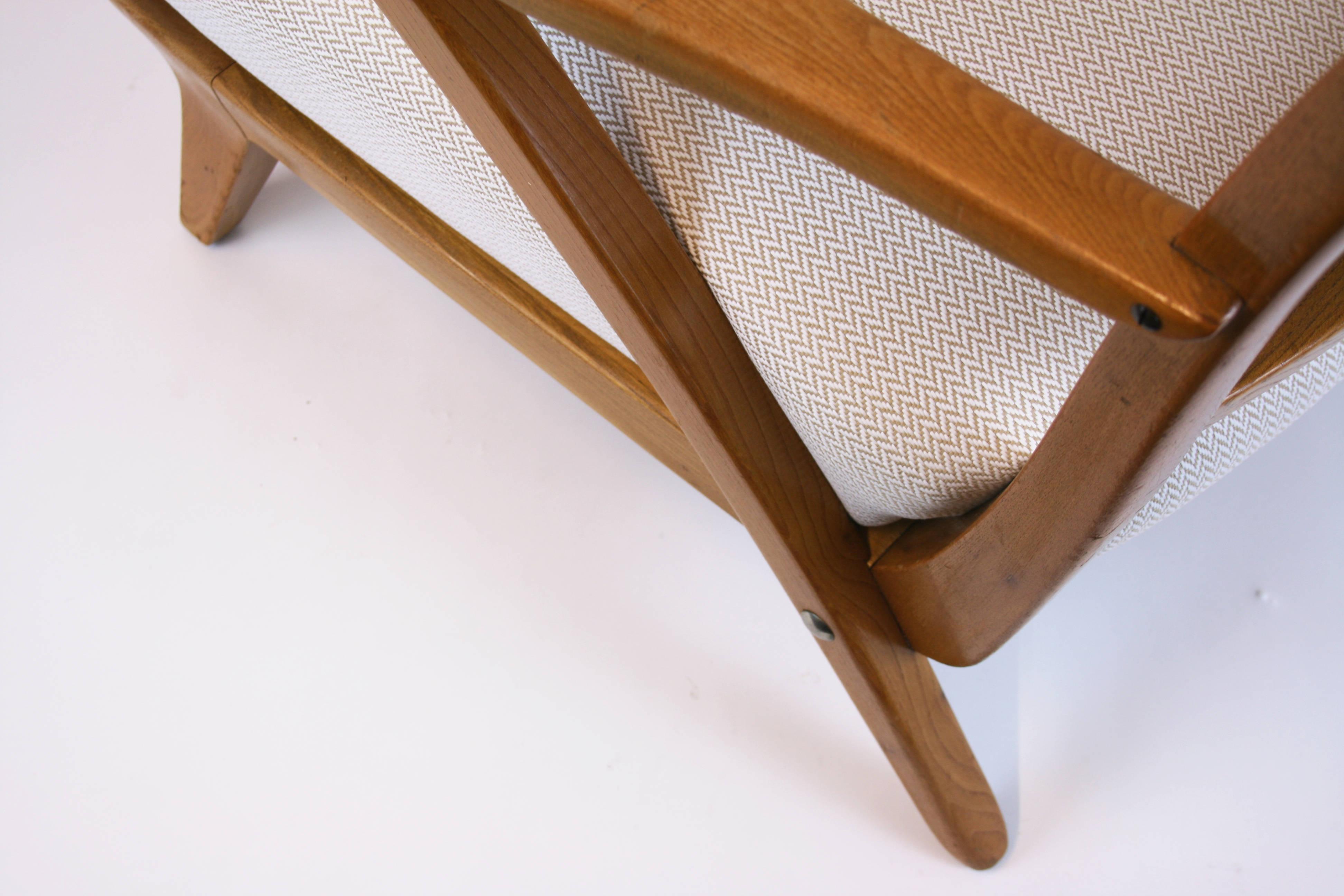 Loungesessel oder Sessel Holz Design Stil Kagan Korbweide Wien Österreich 1950er Jahre im Angebot 1