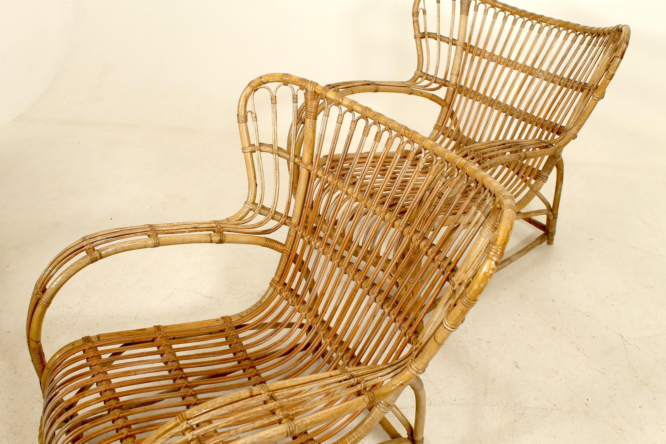 Mid-20th Century Loungers and stool, model VB 136 by Viggo Boesen for Nissen & Co, Denmark. For Sale