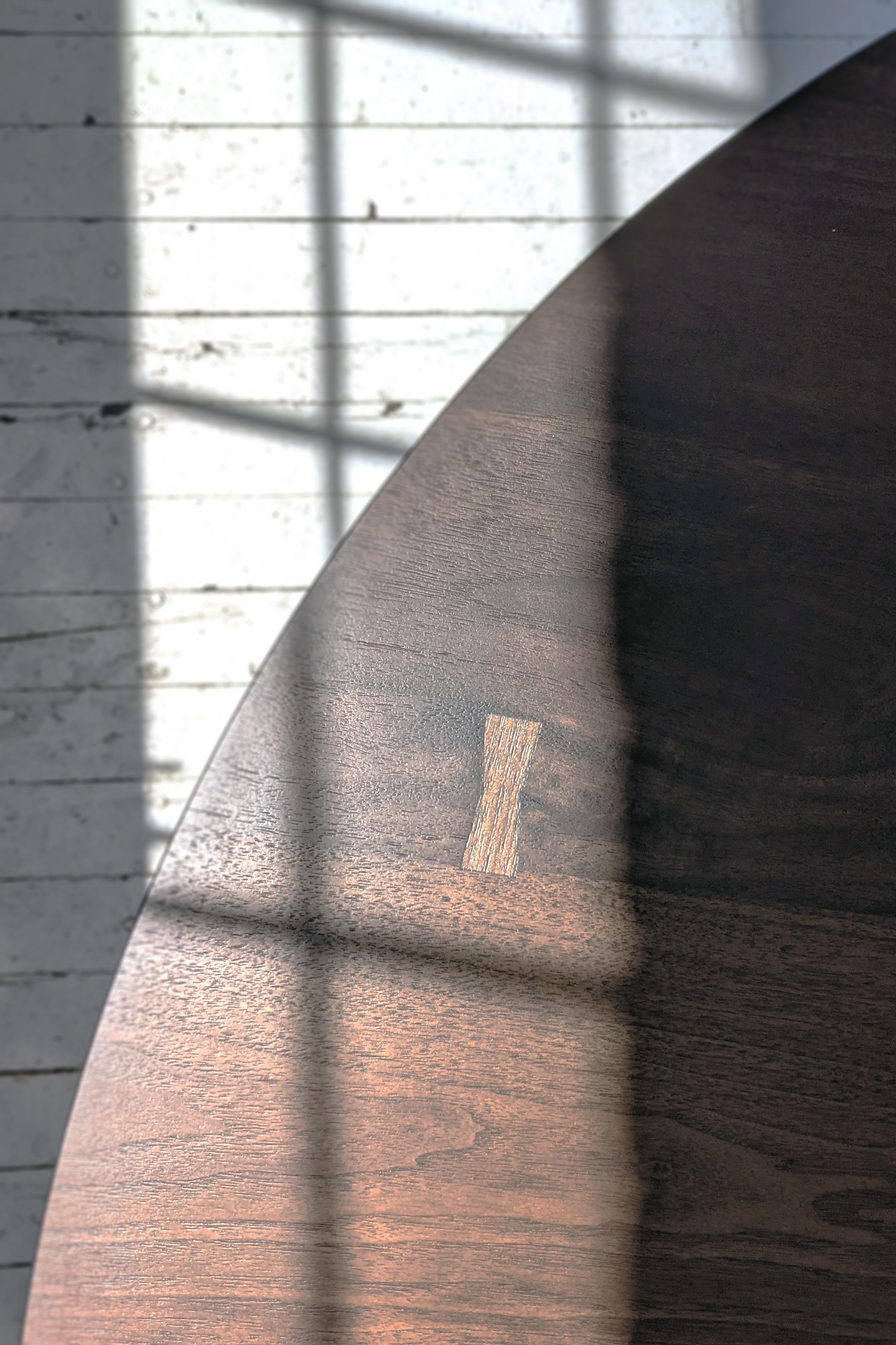 American Loup Coffee Table in Natural Walnut and Oil Rubbed Brass by Withers Studio For Sale