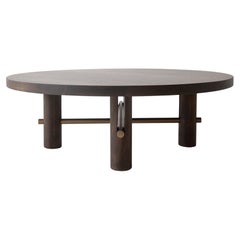Loup Coffee Table in Natural Walnut and Oil Rubbed Brass by Withers Studio