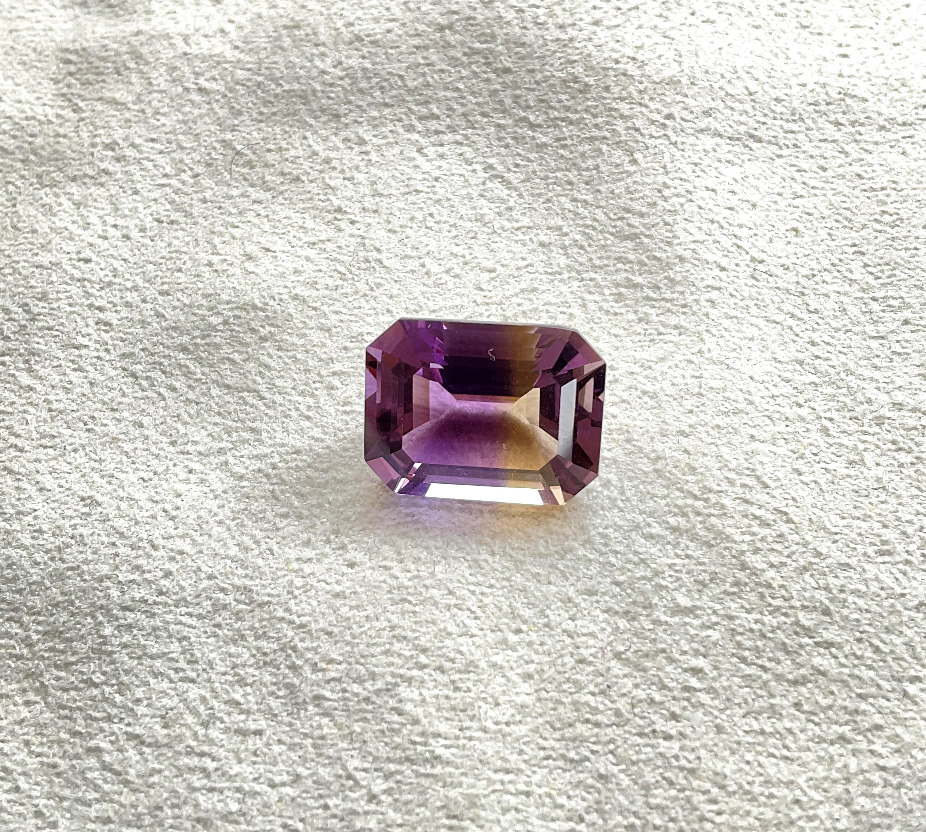 Loupe clean 11,25 cts Ametrine octogonale facettée pour bijouterie pierre précieuse naturelle Unisexe en vente