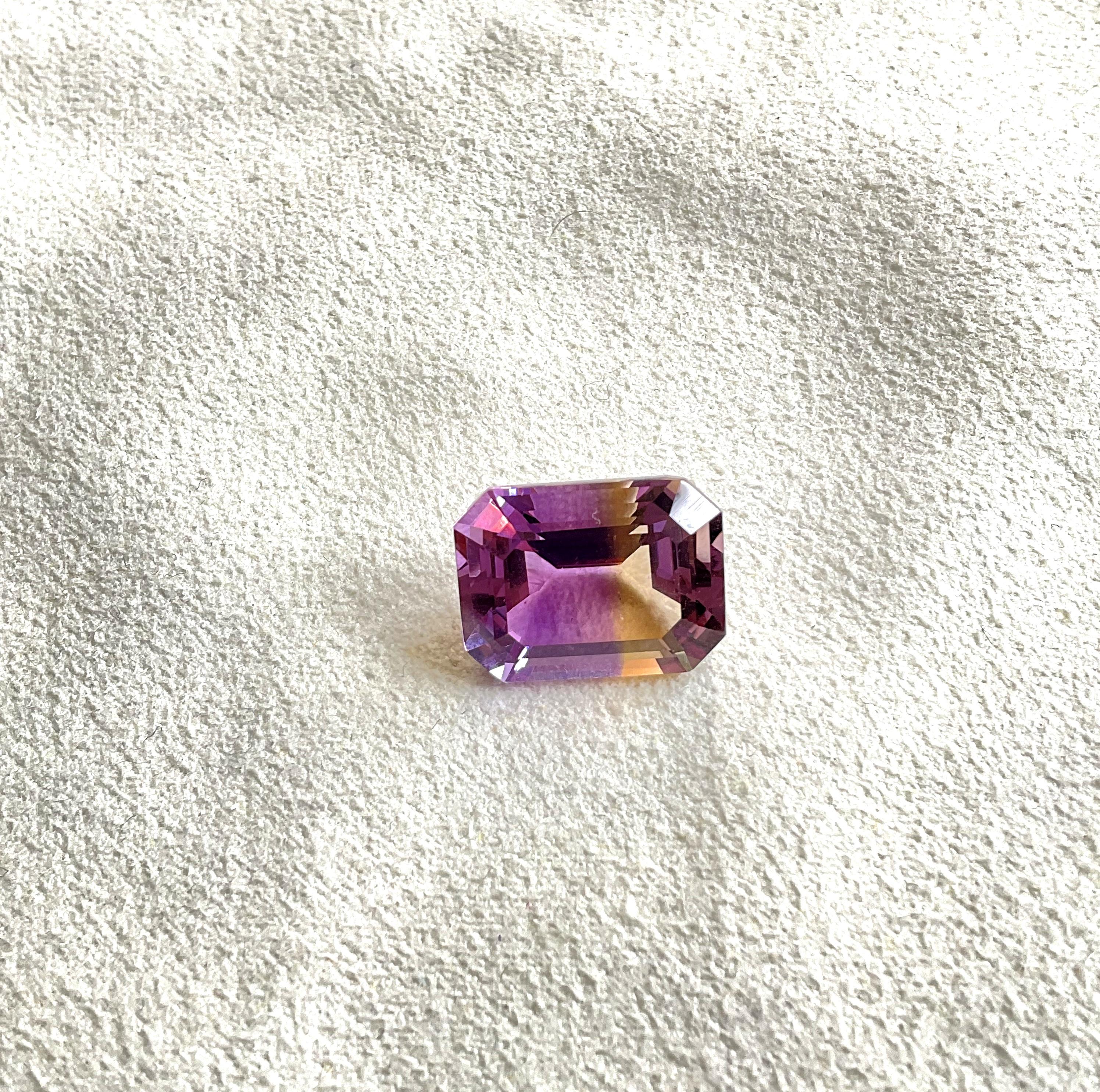 Loupe clean 11.25 cts Ametrine Octagon step Faceted For Jewelry Natural Gemstone For Sale 1