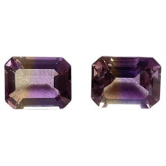 Loupe clean 16.65 Ametrine Octagon Faceted Pair For Jewelry Natural Gemstone