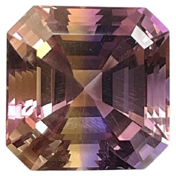 Loupe clean 17.30 cts Ametrine asscher Faceted Cut Stone For Jewelry Natural Gem For Sale