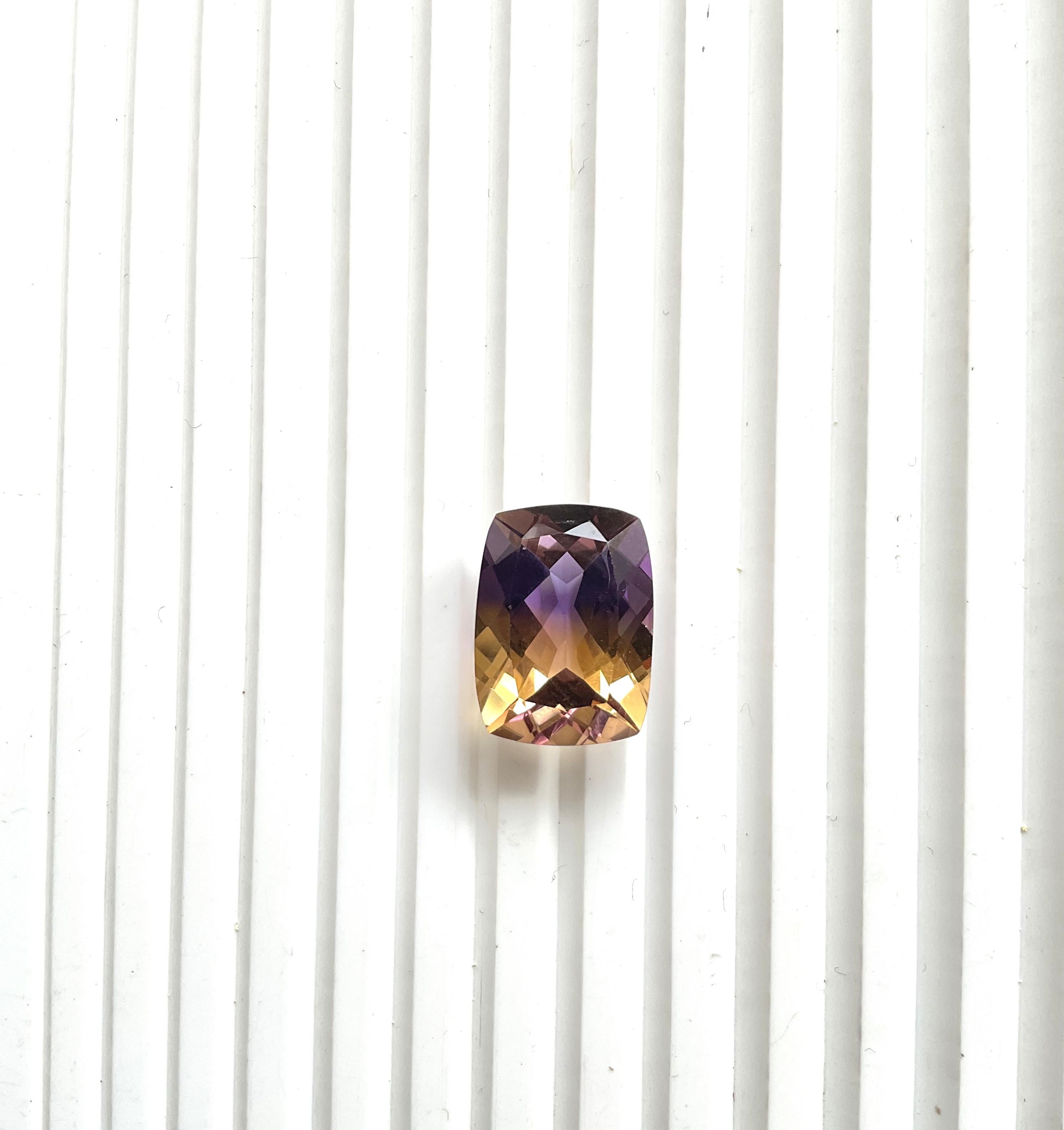 Loupe clean 19.13 cts Ametrine Cushion Faceted Cut Stone Per Gioielli Gemma Naturale In condizioni Nuovo in vendita a Jaipur, RJ