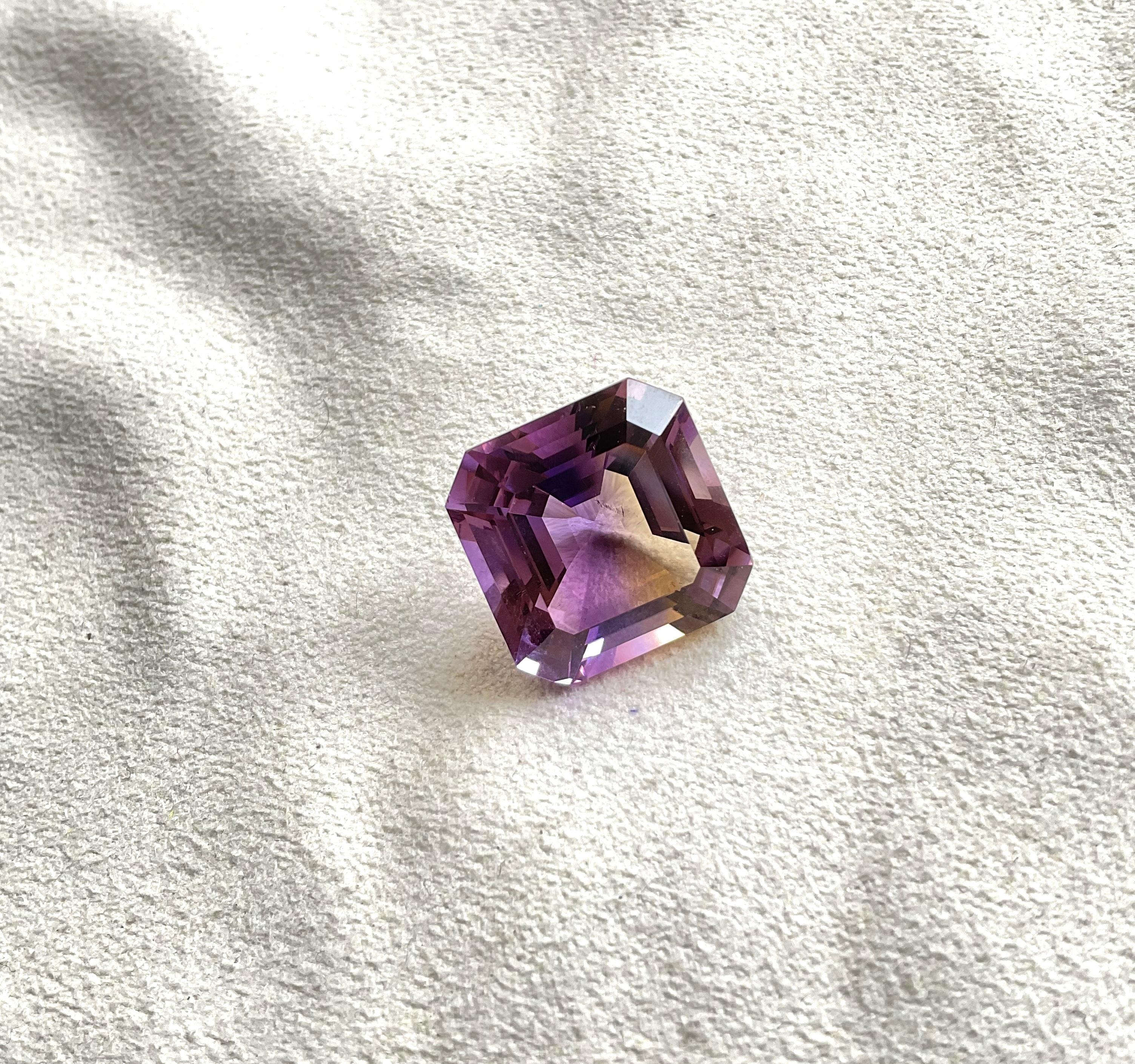 Art Déco Loupe clean 20.85 cts Ametrine Step Faceted Cut Stone Per Gioielli Gemma Naturale in vendita
