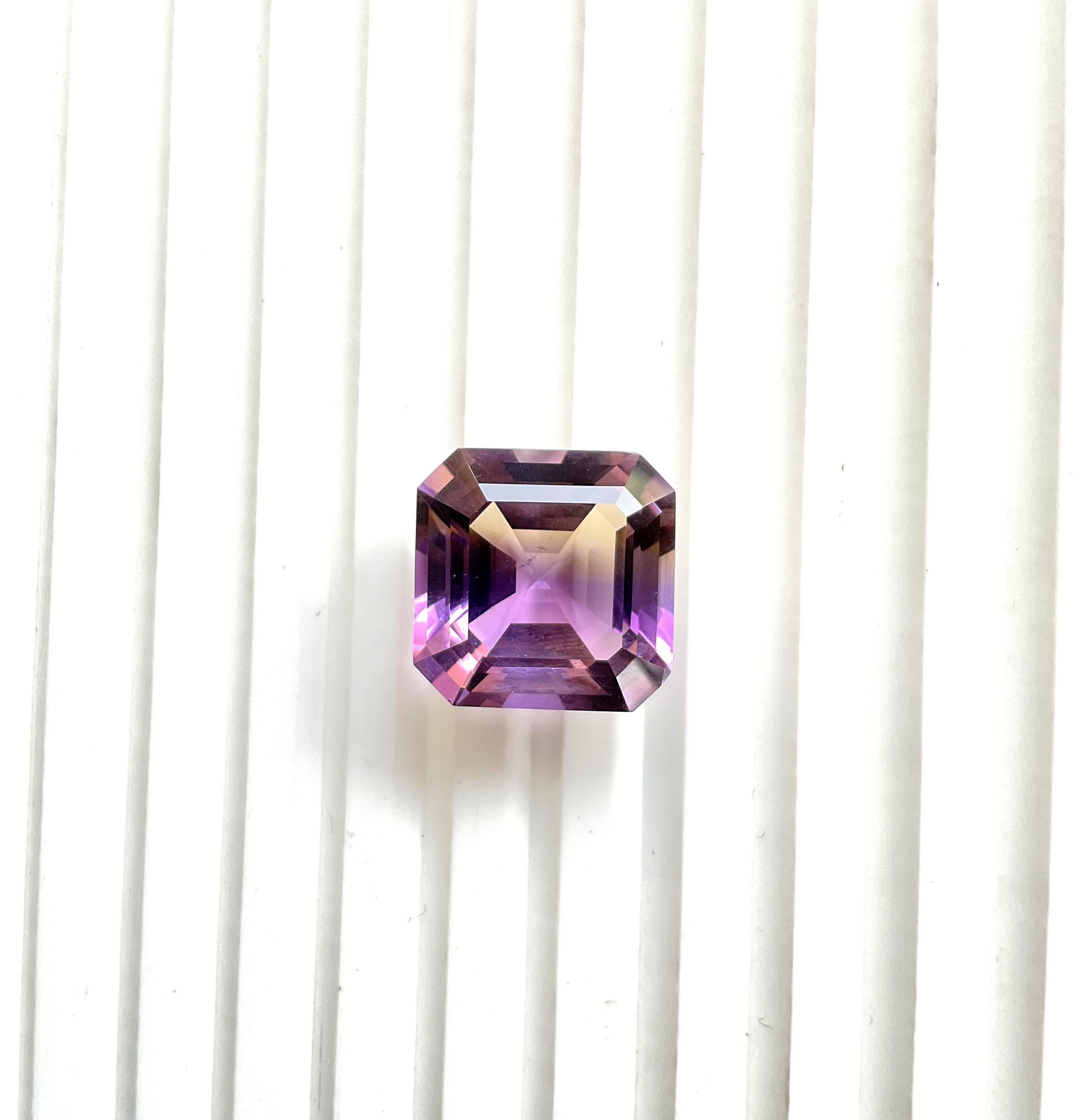 Radiant Cut Loupe clean 20.85 cts Ametrine Step Faceted Cut Stone For Jewelry Natural Gem For Sale