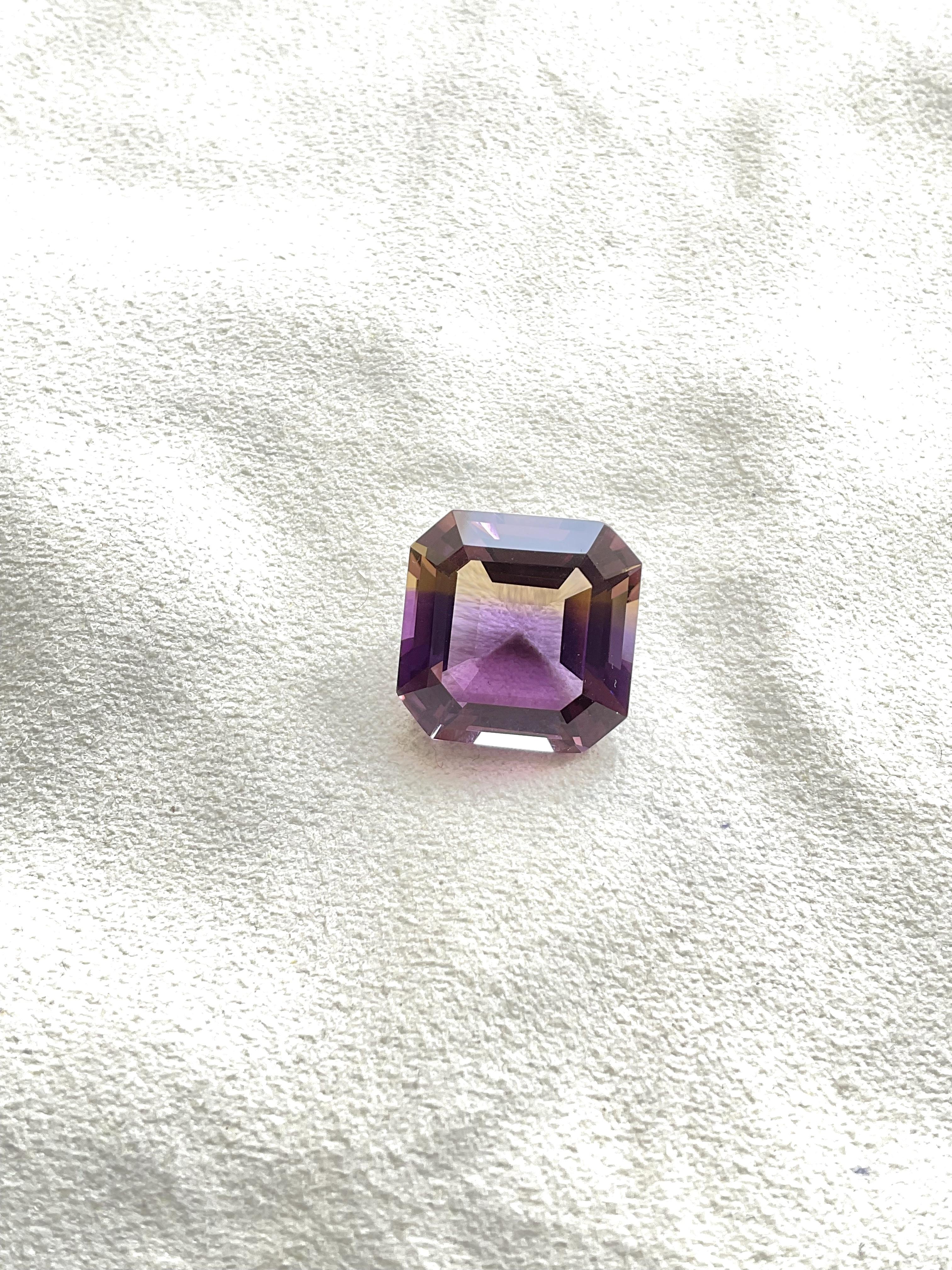 Radiant Cut Loupe clean 22.10 cts Big size Ametrine Step Cut Stone For Jewelry Natural Gem For Sale
