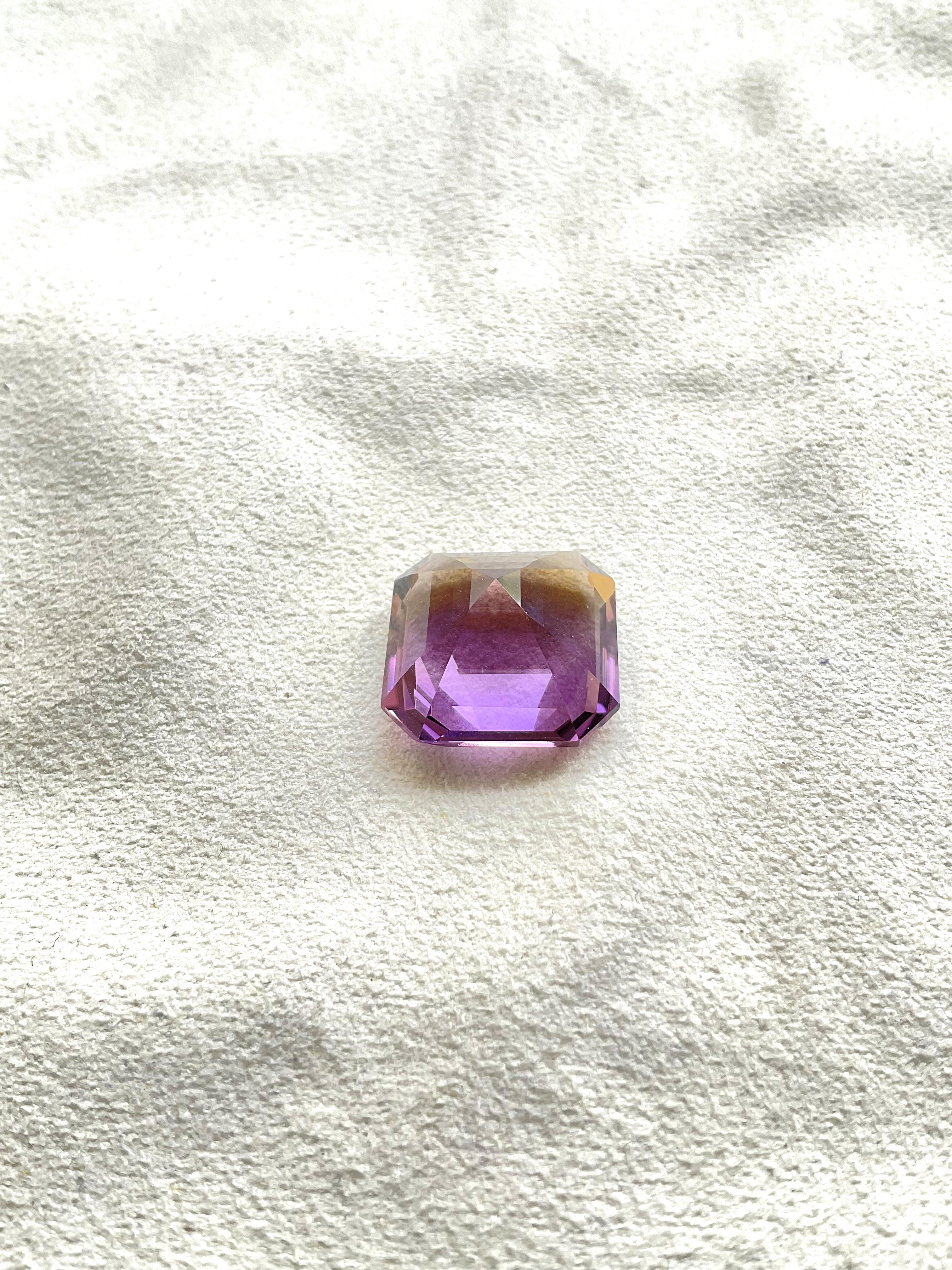 Loupe clean 22.10 cts Big size Ametrine Step Cut Stone For Jewelry Natural Gem In New Condition For Sale In Jaipur, RJ