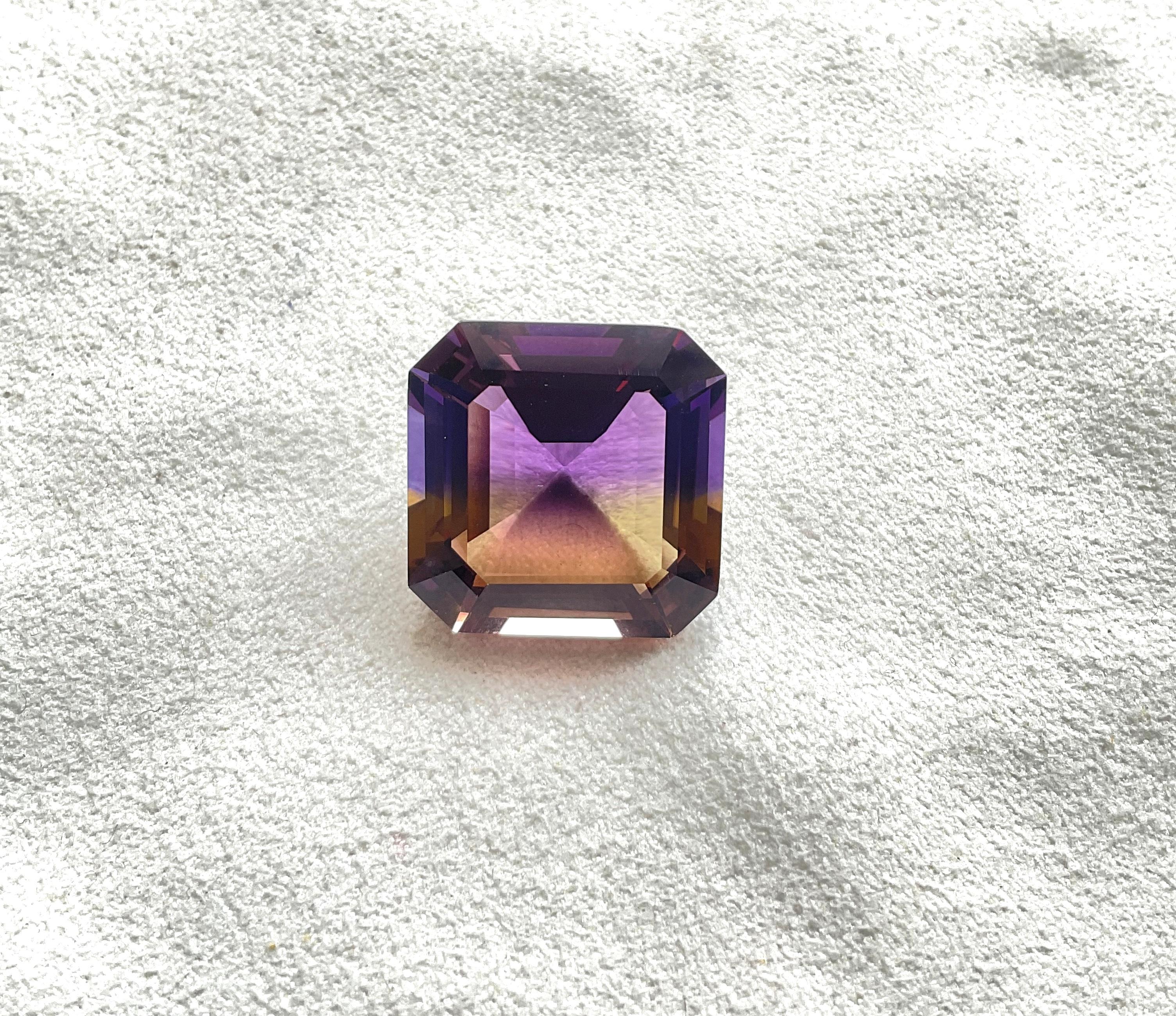Square Cut Loupe clean 30.88 cts Ametrine Cushion Faceted Cut Stone For Jewelry Natural Gem For Sale