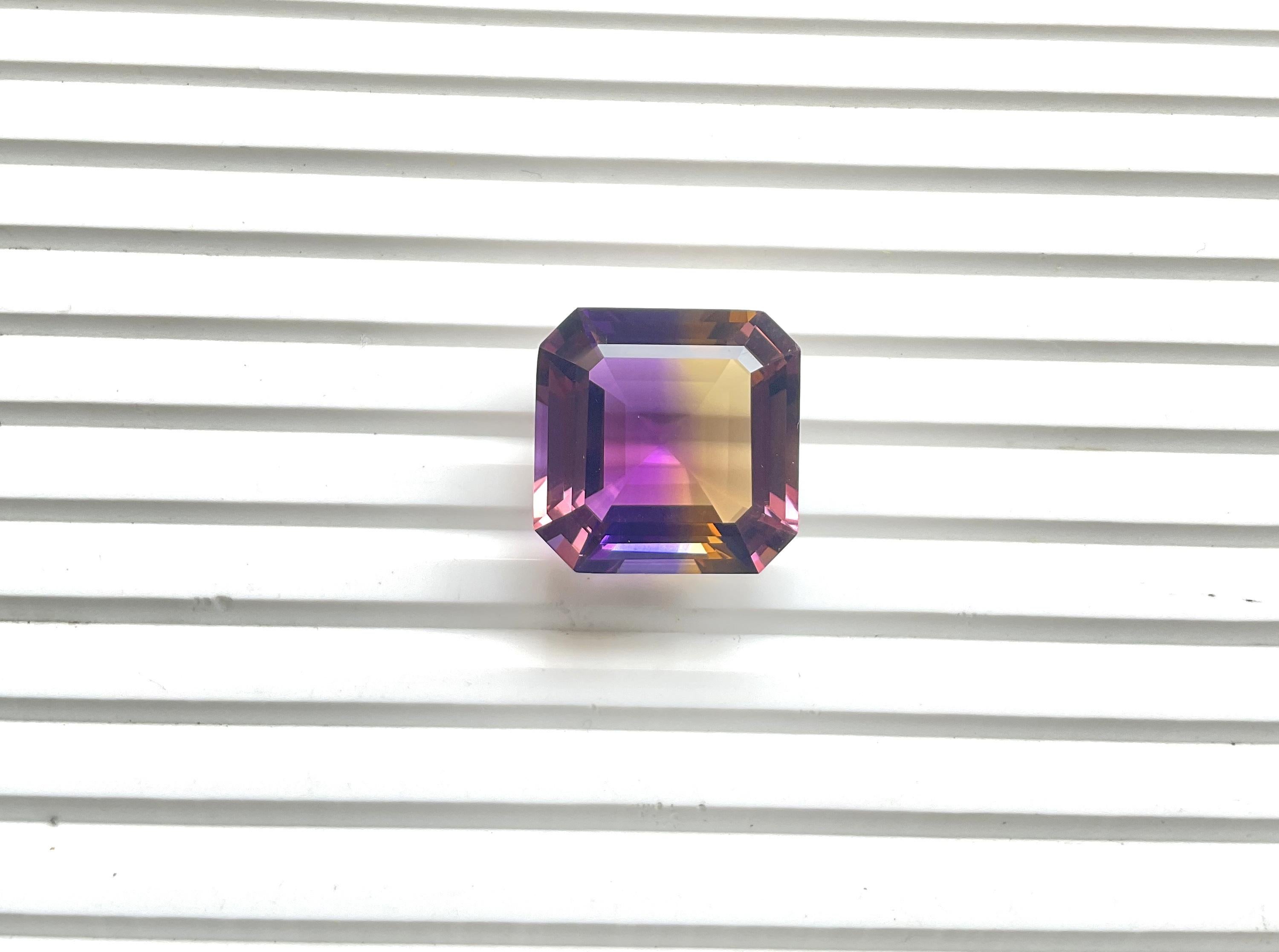 Women's or Men's Loupe clean 30.88 cts Ametrine Cushion Faceted Cut Stone For Jewelry Natural Gem For Sale