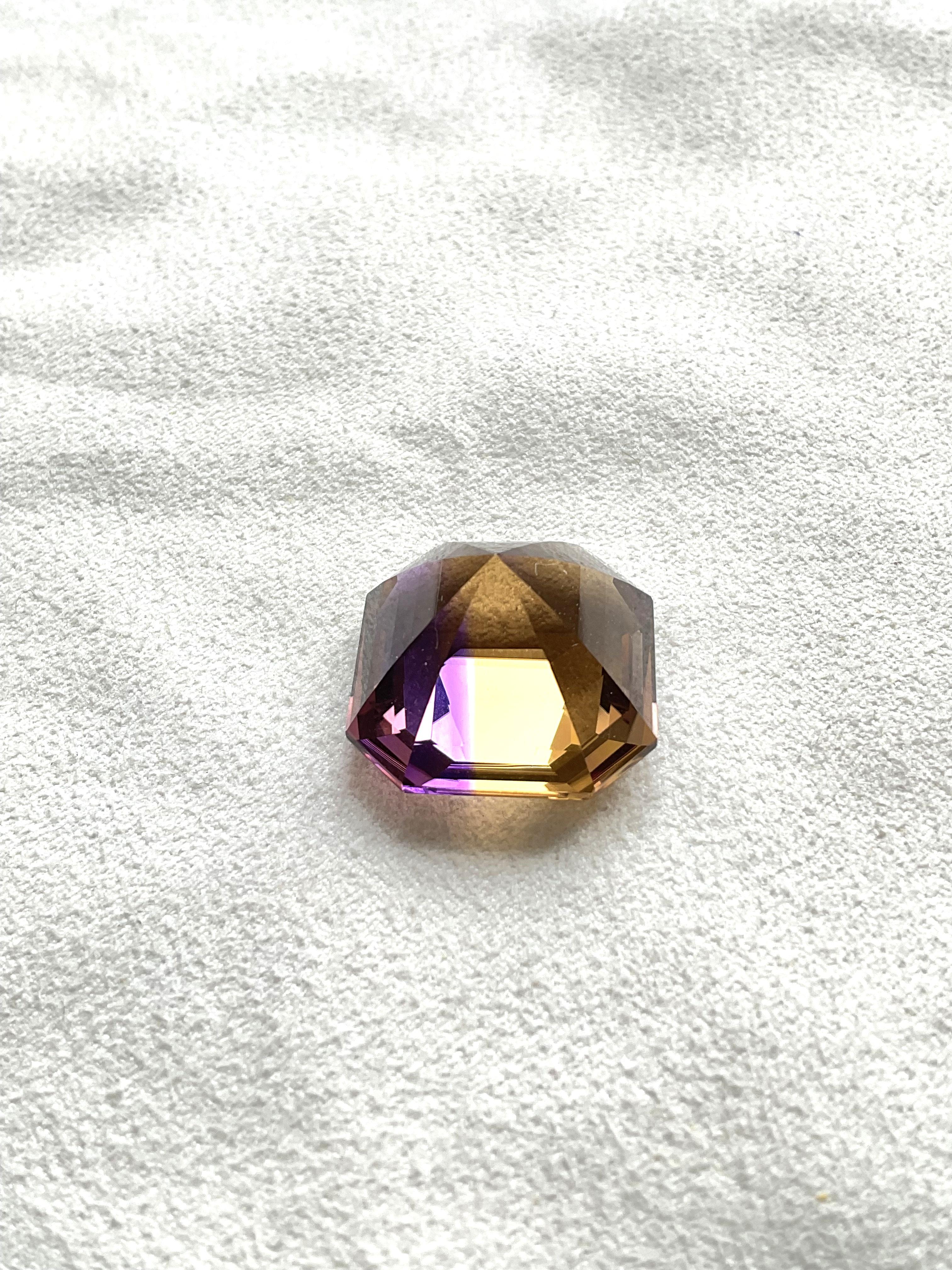 Loupe clean 39.65 cts Ametrine Asscher Step Cut Stone For Jewelry Natural Gem In New Condition In Jaipur, RJ