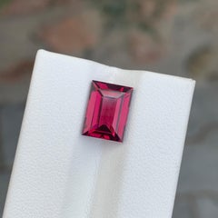 Loupe Clean 4.10 Carat Natural Loose Rhodolite Garnet Baguette Shape Gemstone
