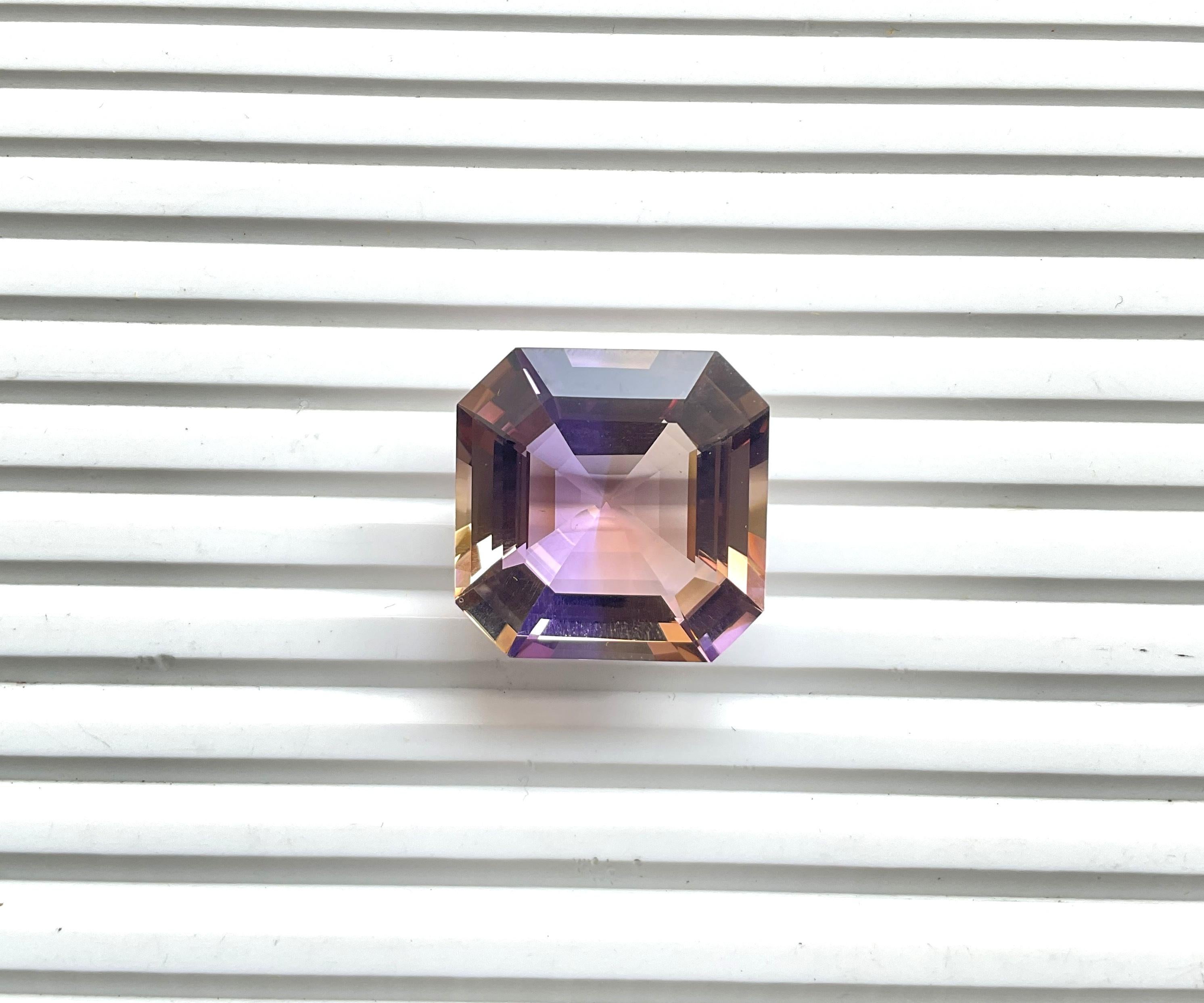 Loupe clean 44.65 cts Ametrine Square Faceted Cut Stone For Jewelry Natural Gem In New Condition For Sale In Jaipur, RJ
