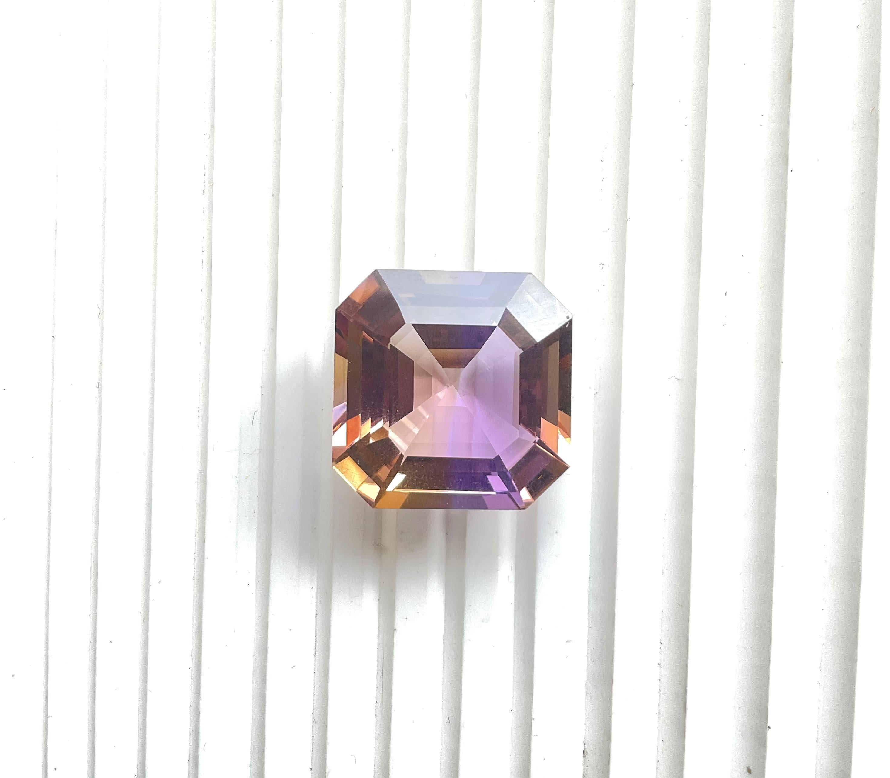 Loupe clean 44.65 cts Ametrine Square Faceted Cut Stone For Jewelry Natural Gem For Sale 1