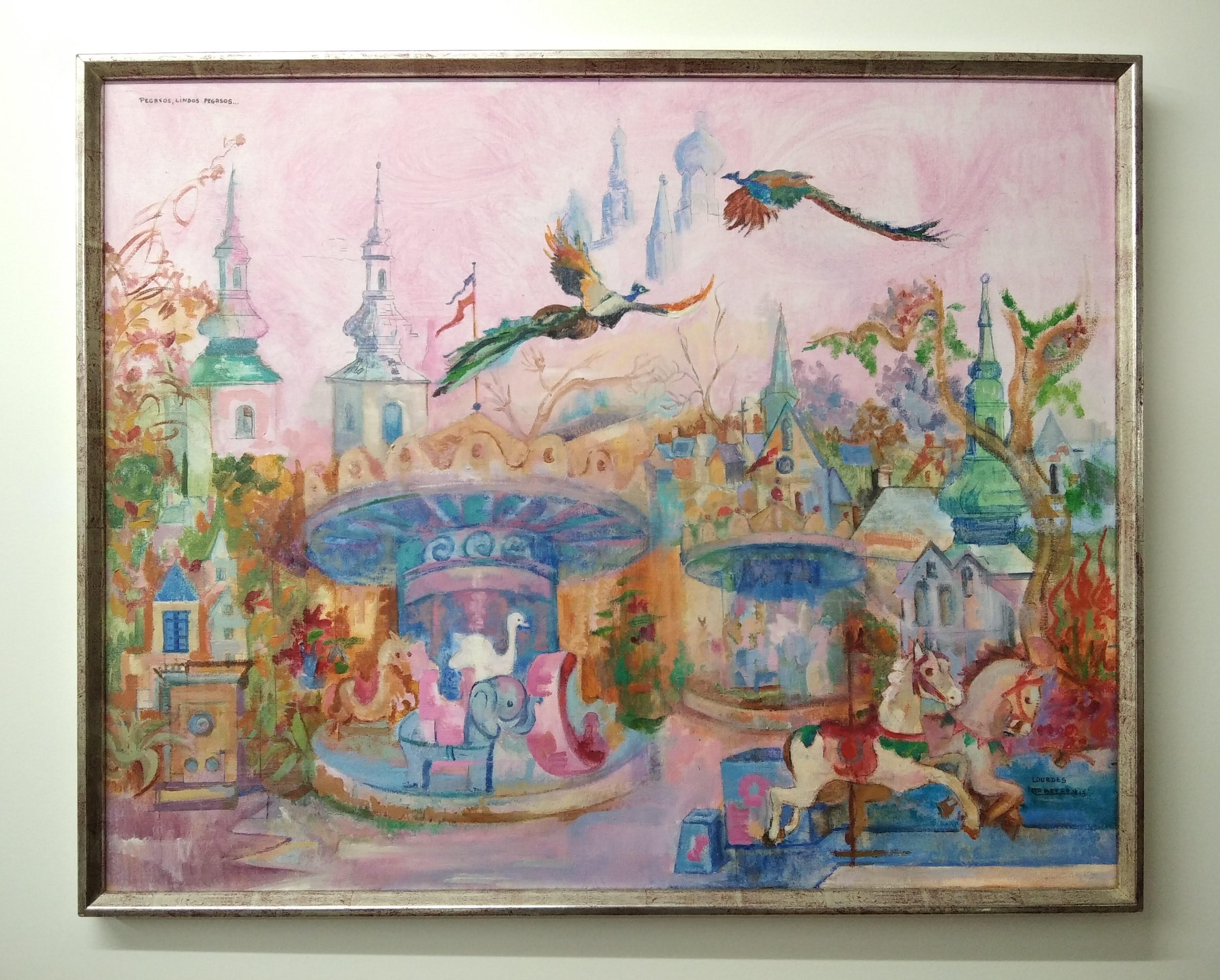 El carrusel ('The carousel') - Painting by Lourdes Cabrera