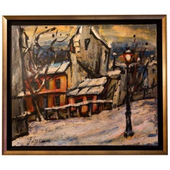 Vintage Lourenco Armand Oil on Canvas Montmartre, 1920 Le Lapin Agile