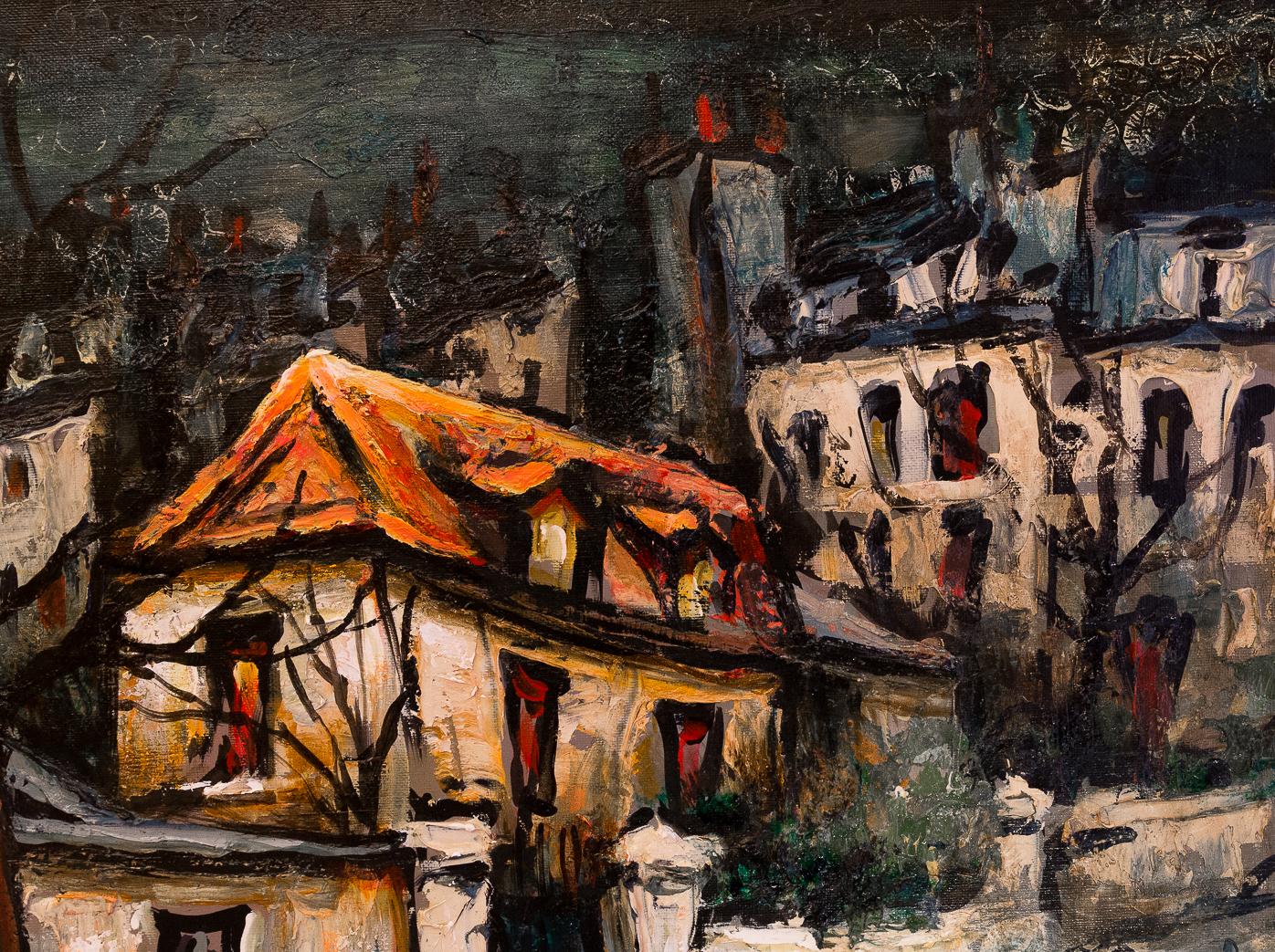 20th Century Lourenco Armand Oil on Canvas Montmartre, 1920 Picasso House For Sale
