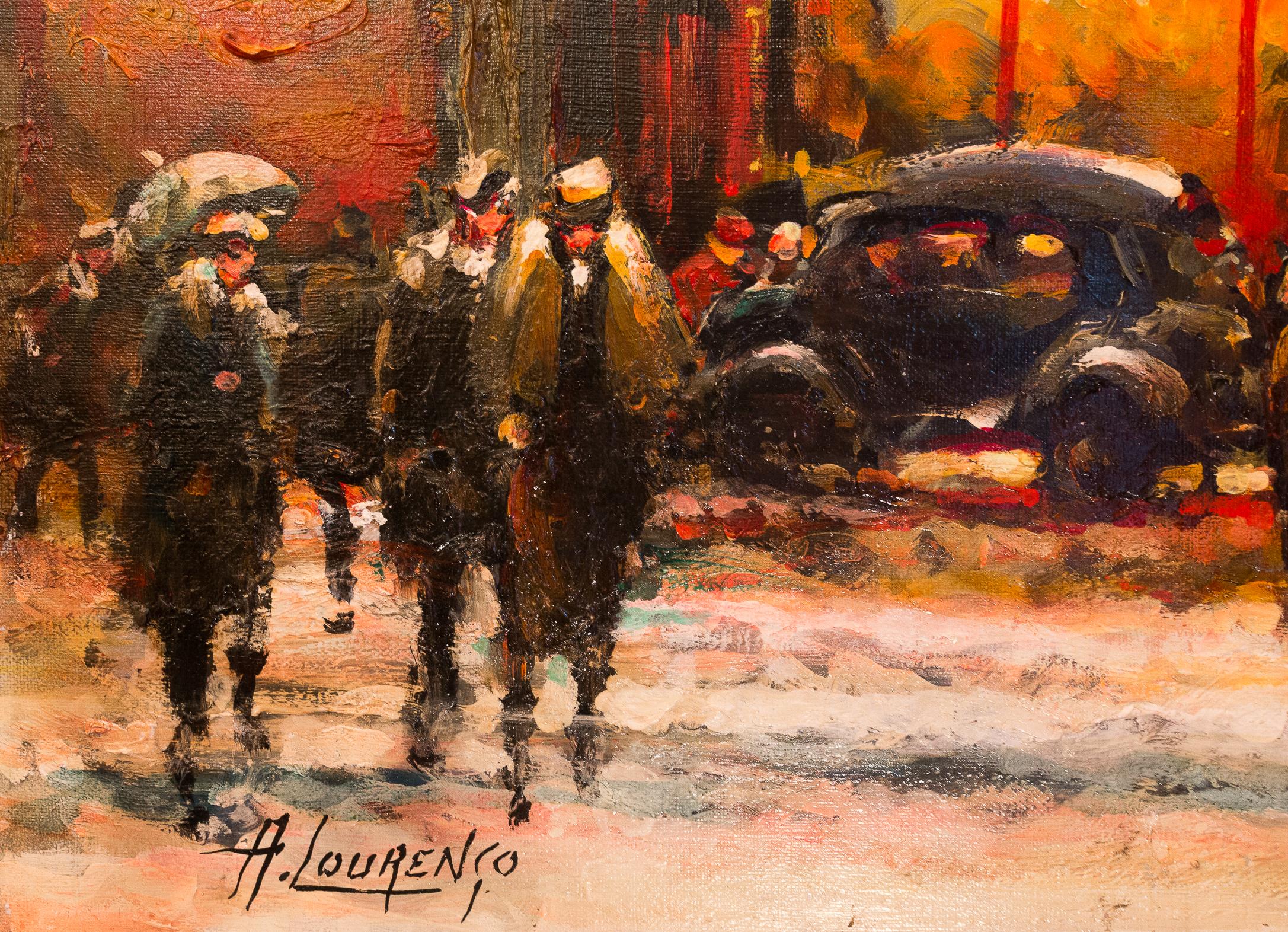 Lourenco Armand Oil on Canvas Paris View of the Moulin Rouge For Sale 3