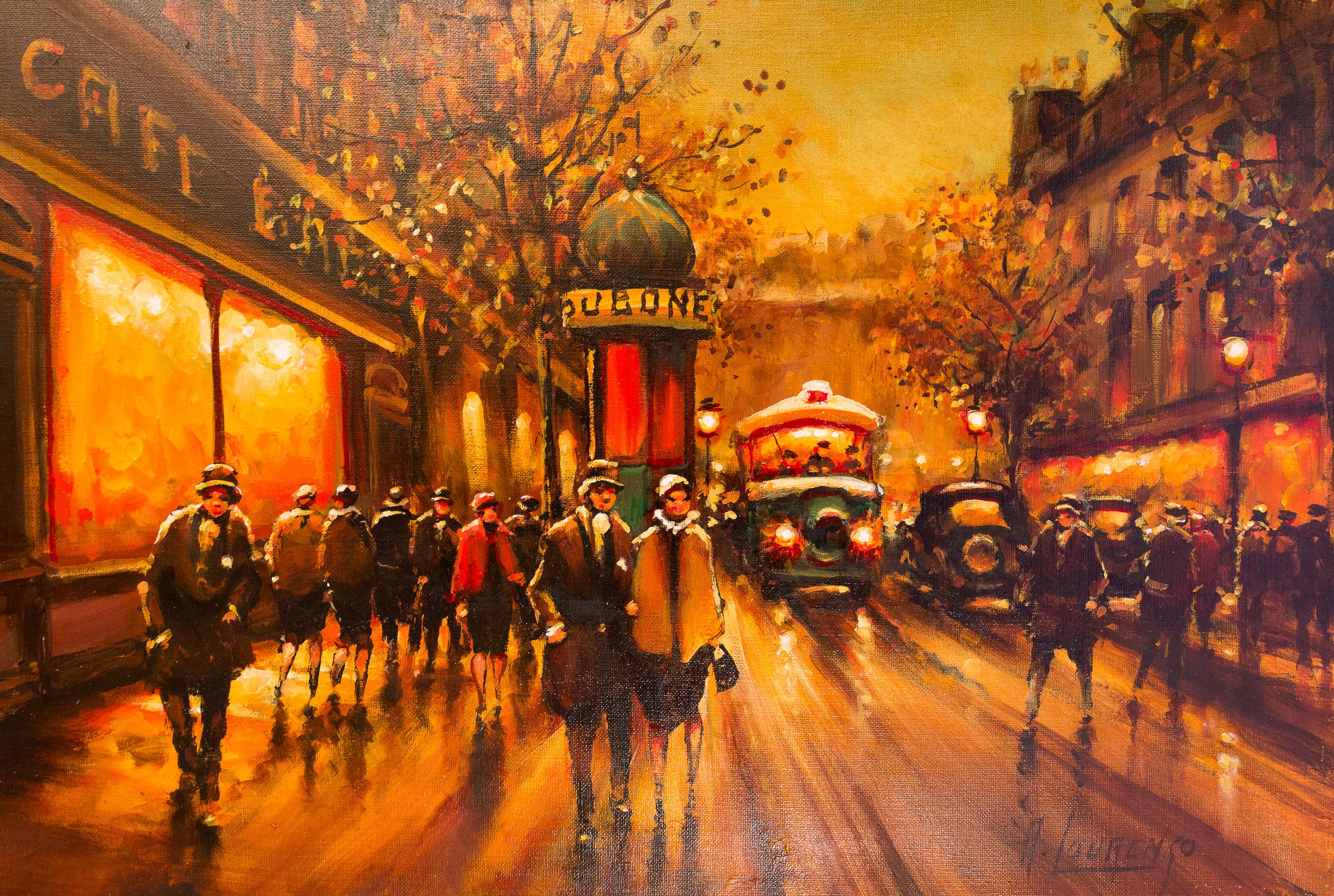Lourenco Armand Oil on Canvas The Parisian Boulevard des Capucines 1