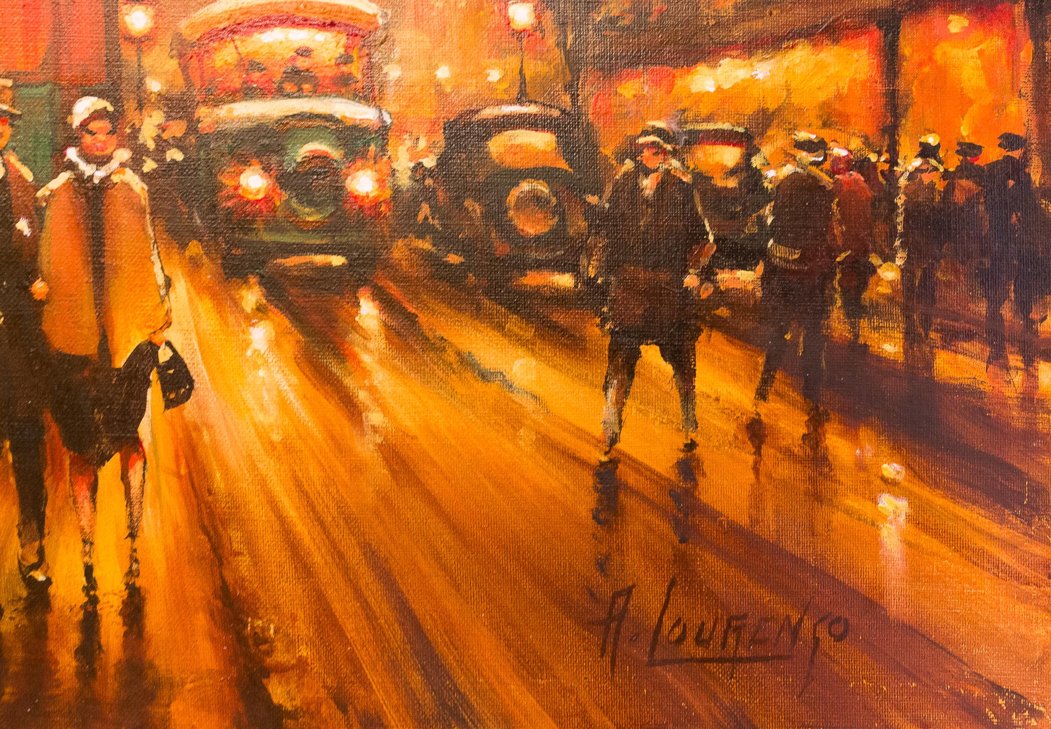 Lourenco Armand Oil on Canvas The Parisian Boulevard des Capucines 2