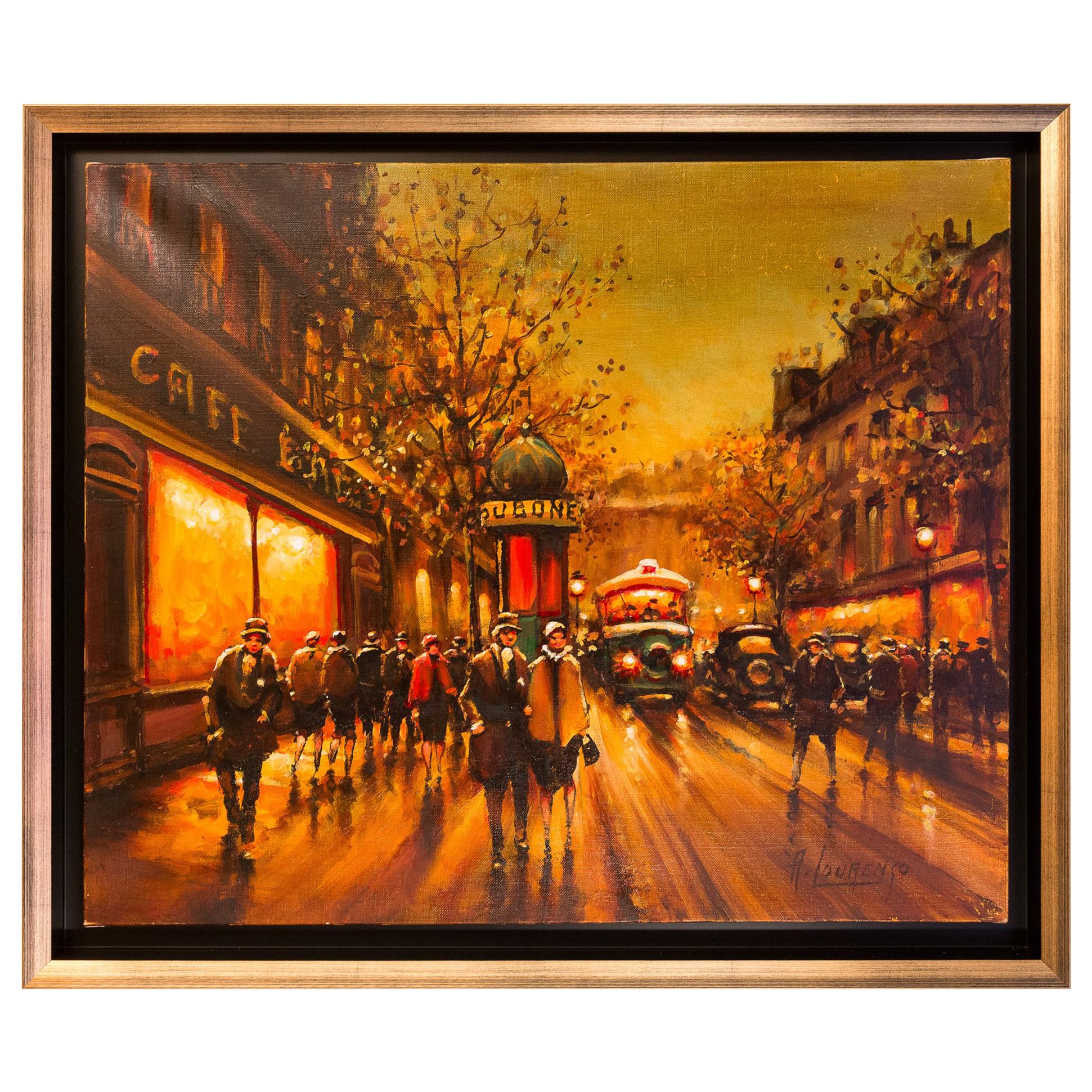 Lourenco Armand Oil on Canvas The Parisian Boulevard des Capucines